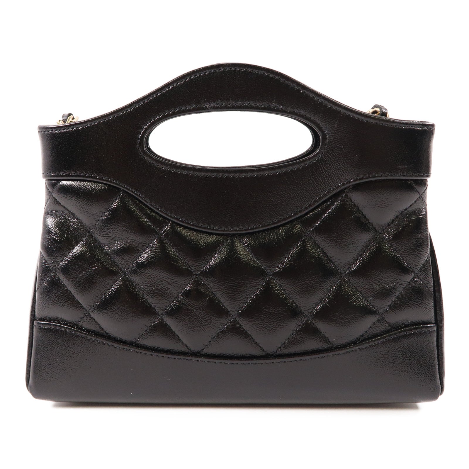 CHANEL 牛皮皮革Nano 31手挽肩背兩用袋黑色