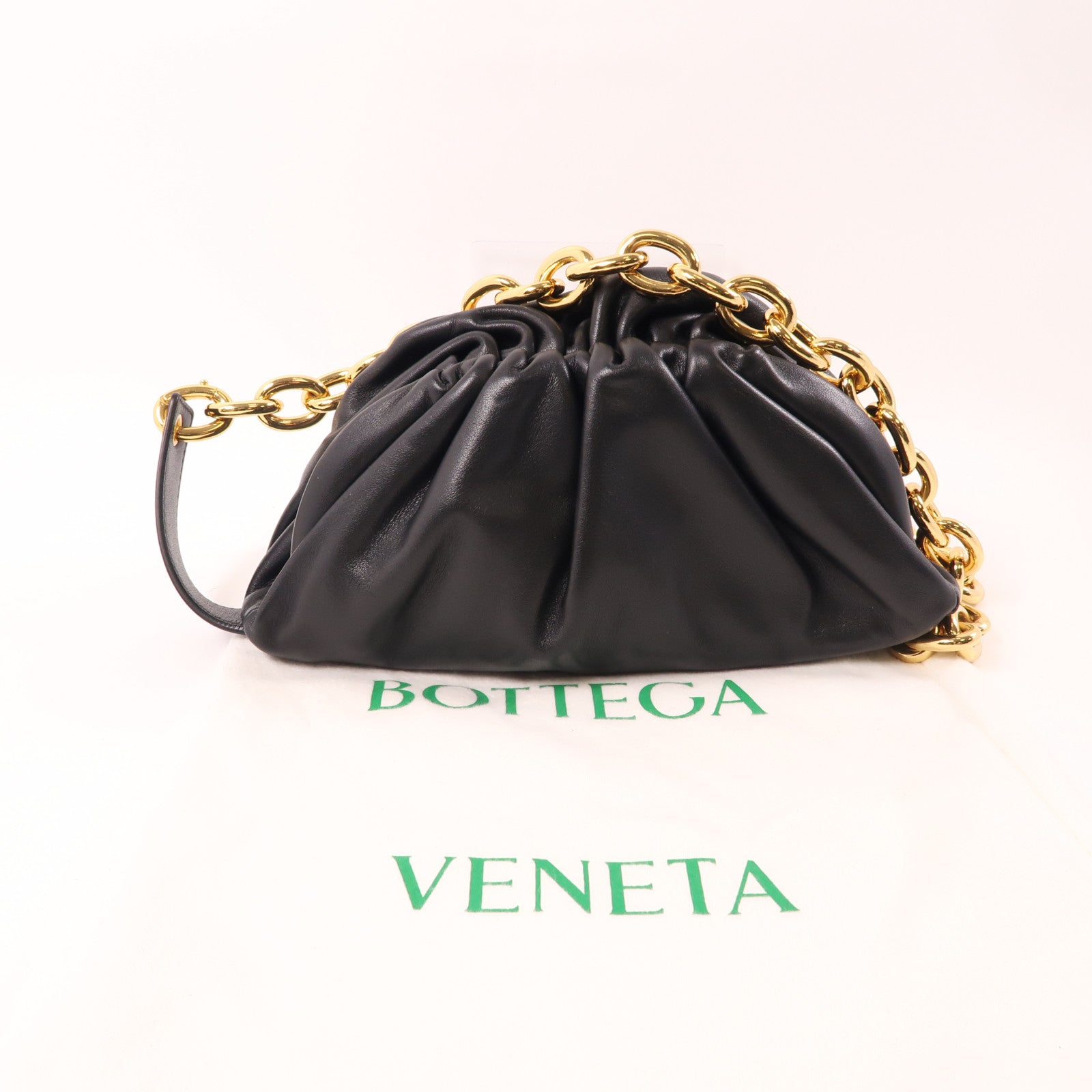BOTTEGA VENETA 羊皮皮革Belt Bag金扣腰包黑色