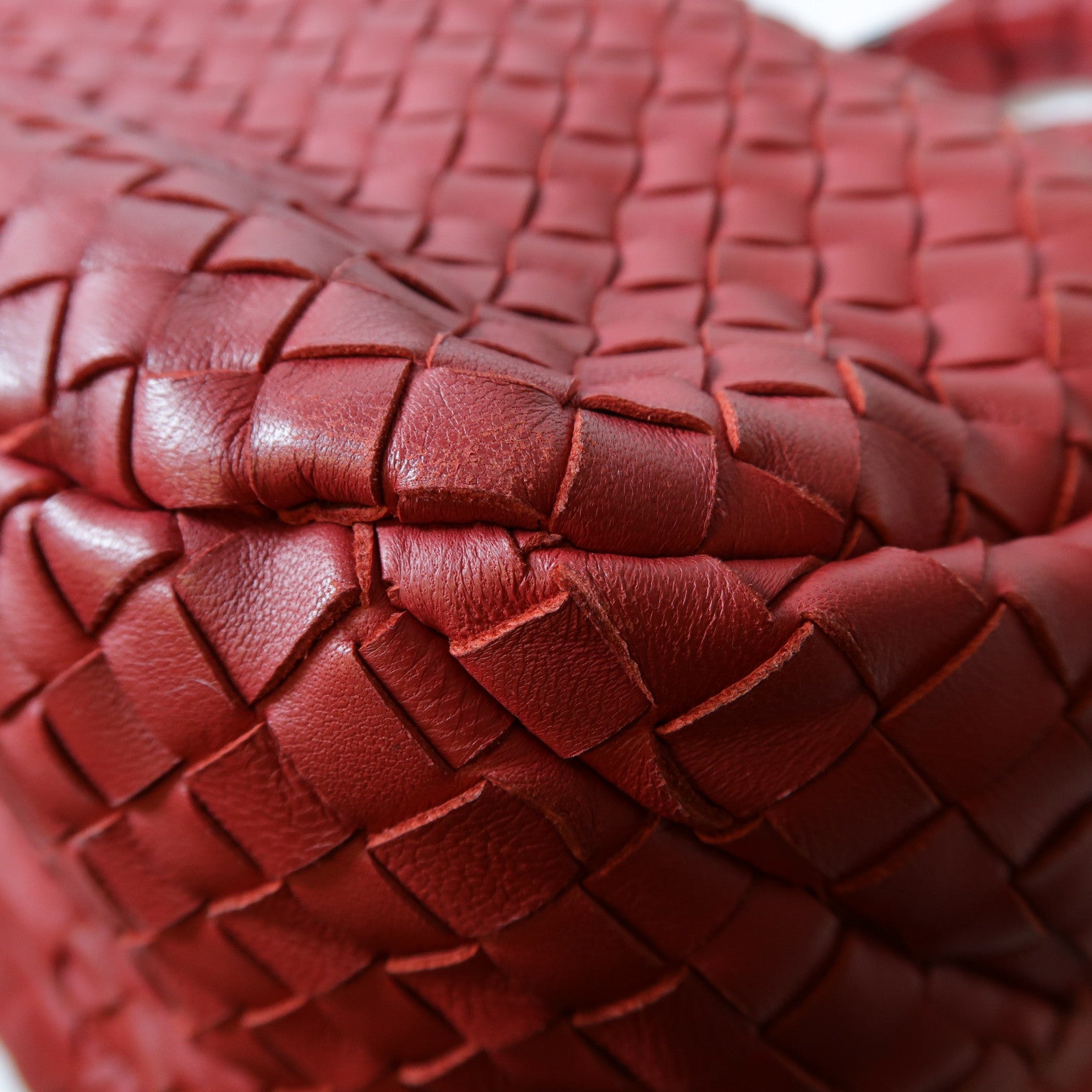 BOTTEGA VENETA 織紋皮革Campana Shoulder Bag肩背袋紅色