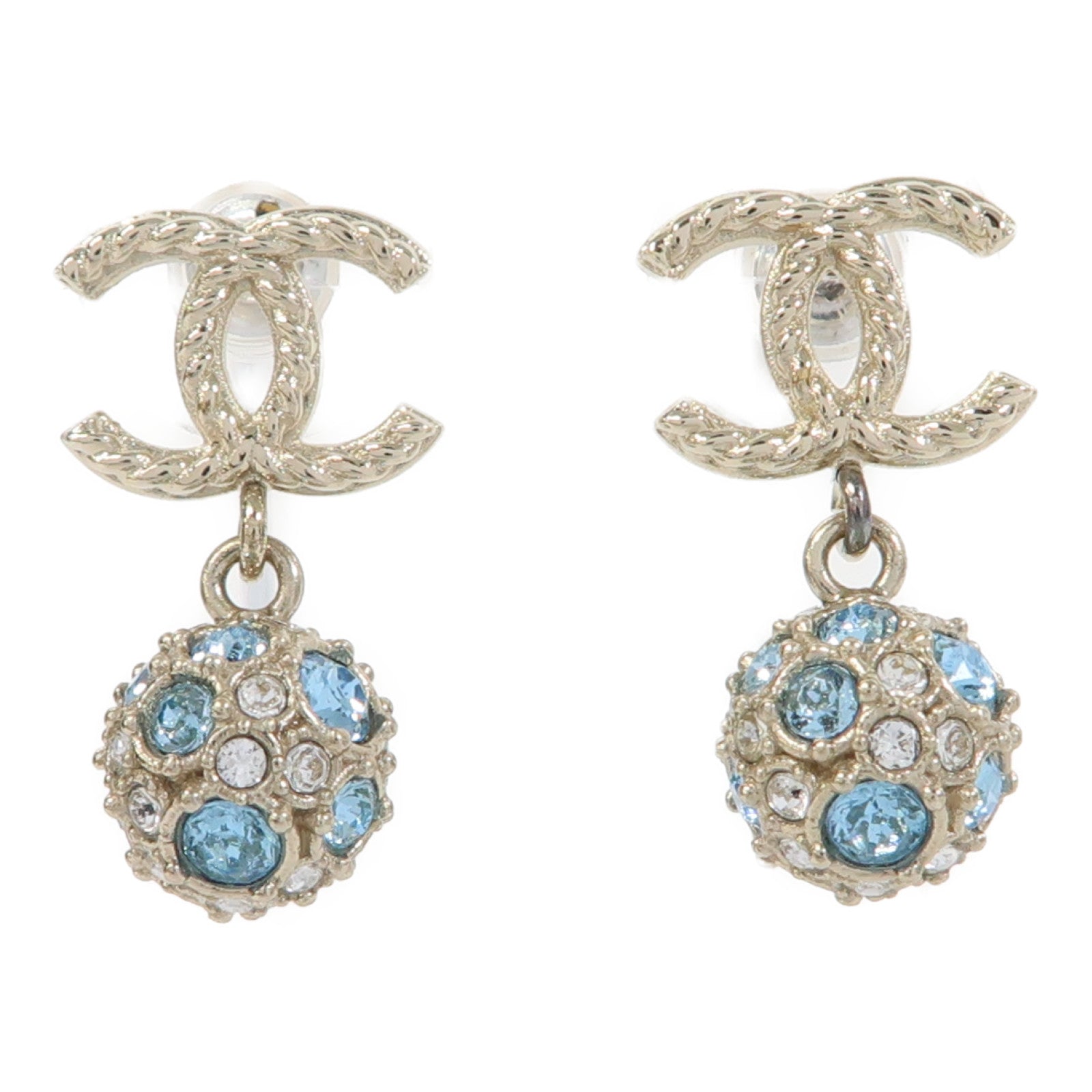 CHANEL 金屬Earrings耳環金色/藍色