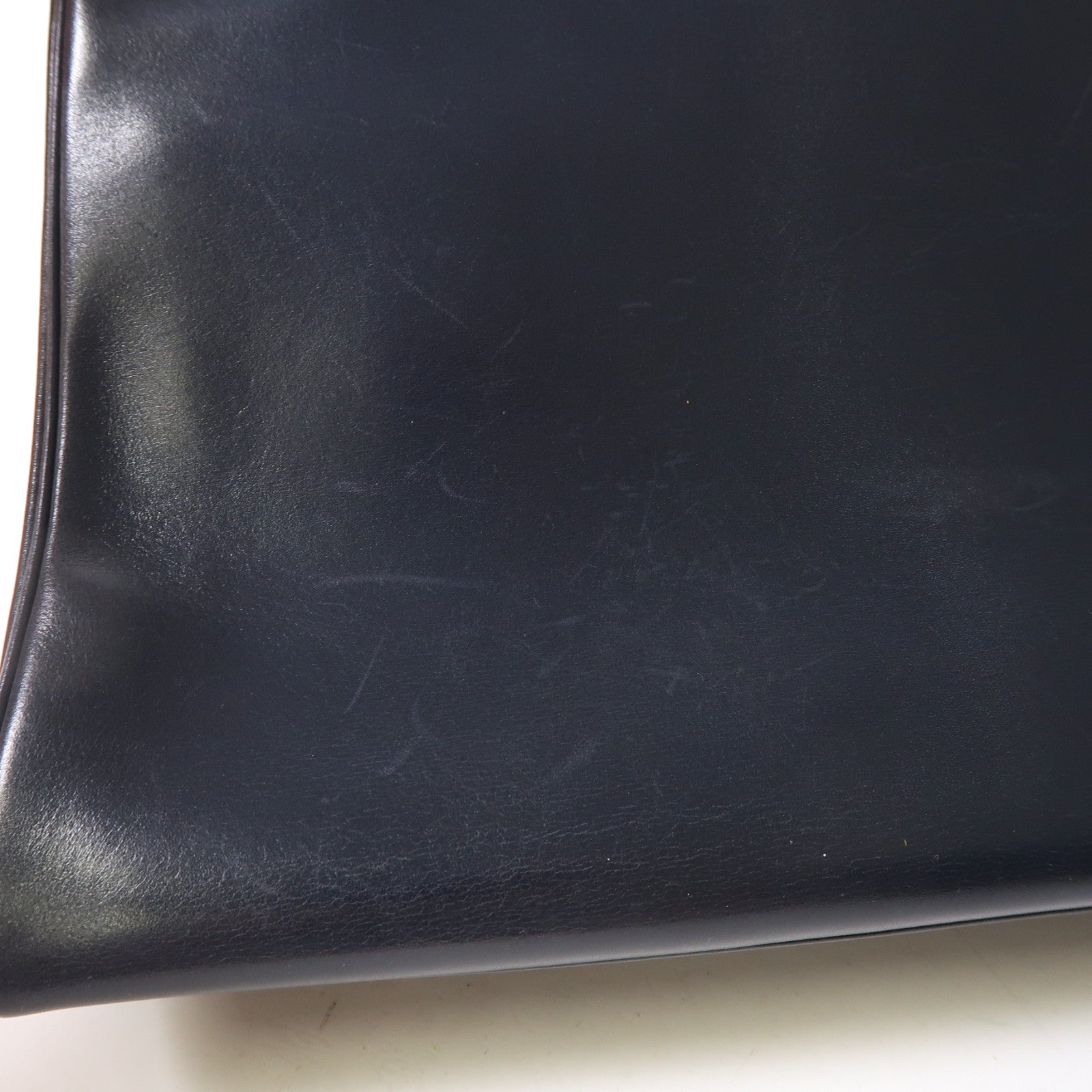 HERMES Box Calf皮革Kelly 32金釦手挽肩背兩用袋深藍色