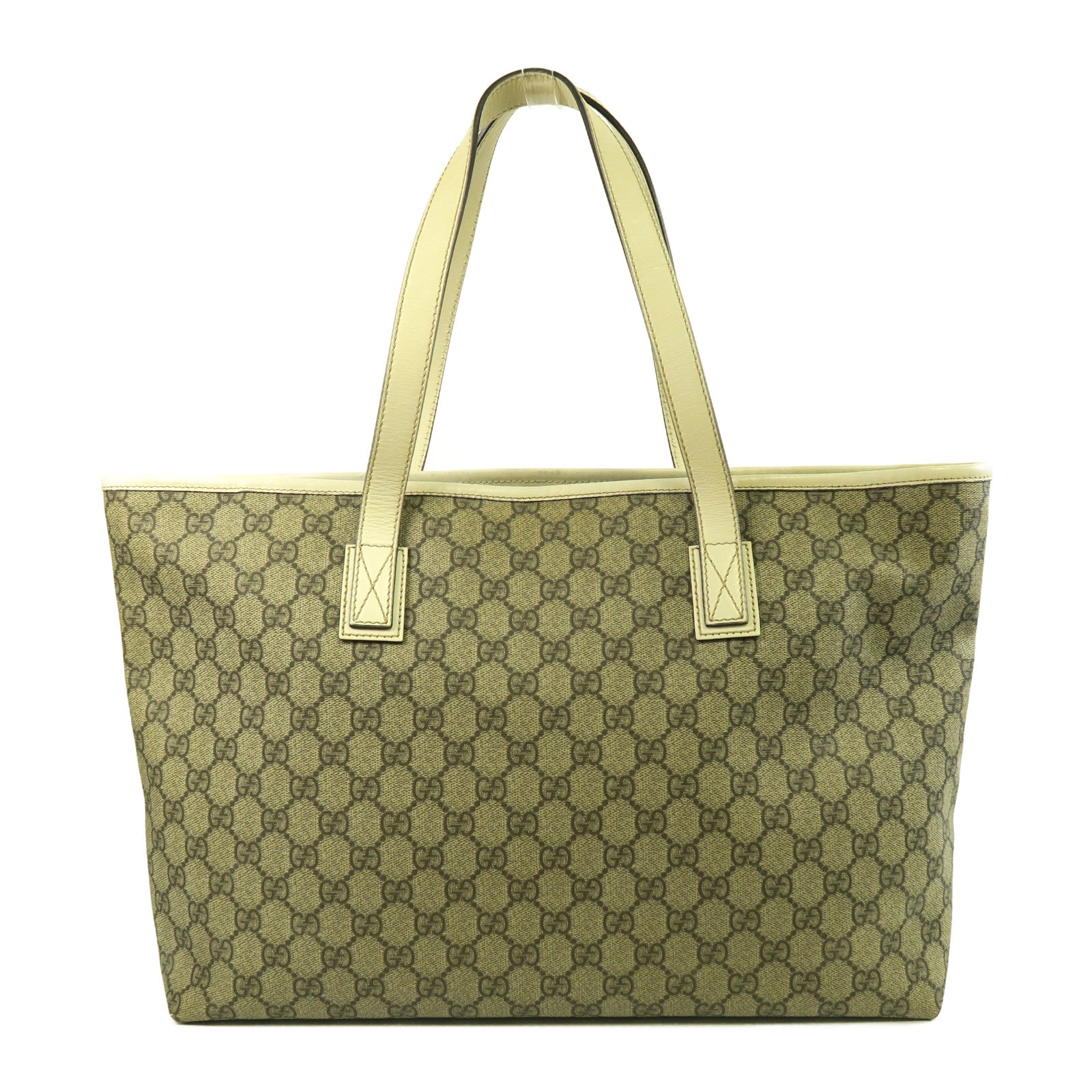 GUCCI 【激減優惠】塗層帆布Tote Bag銀扣手挽袋啡色