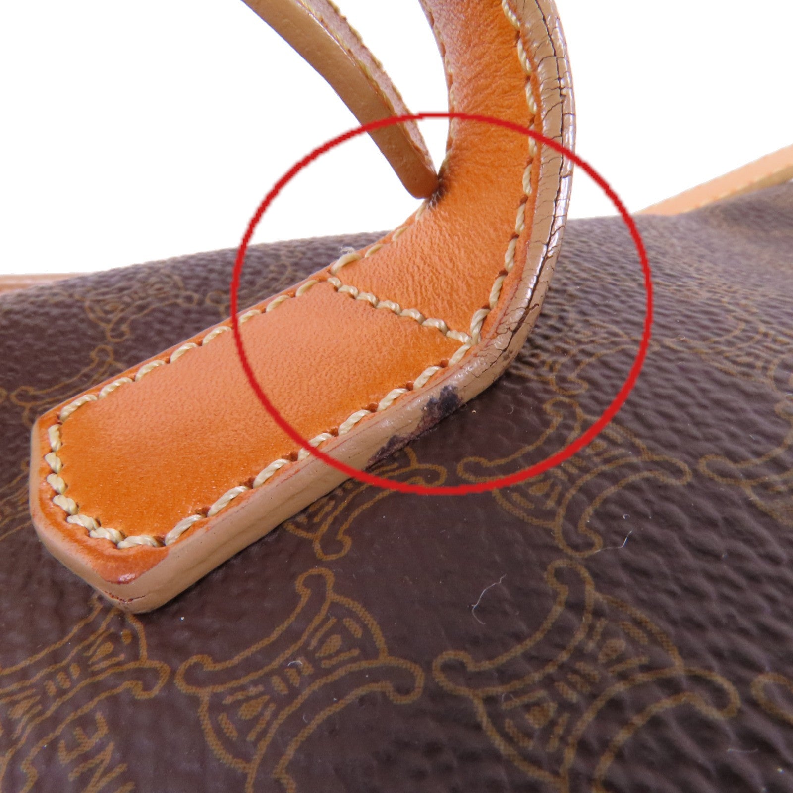 CELINE 塗層皮革Vintage Celine Backpack金扣背包