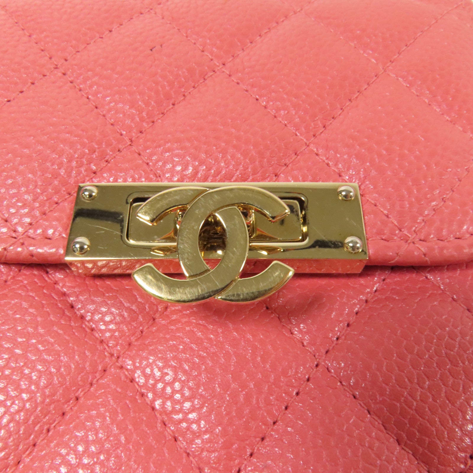 CHANEL 牛皮皮革Phone Bag金扣鏈帶肩背袋