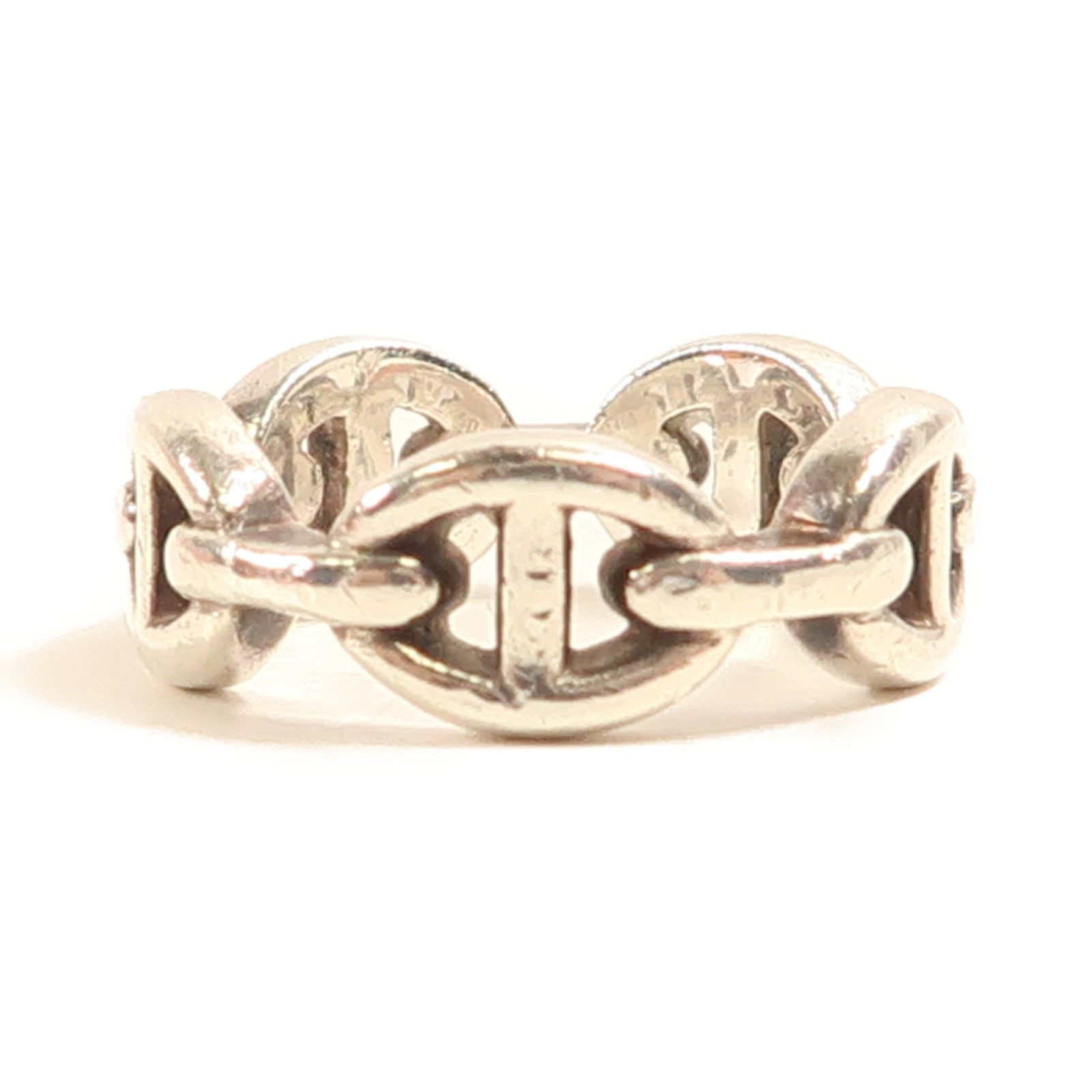 HERMES 925純銀Chaine d'ancre Enchainee Ring戒指US#5.25