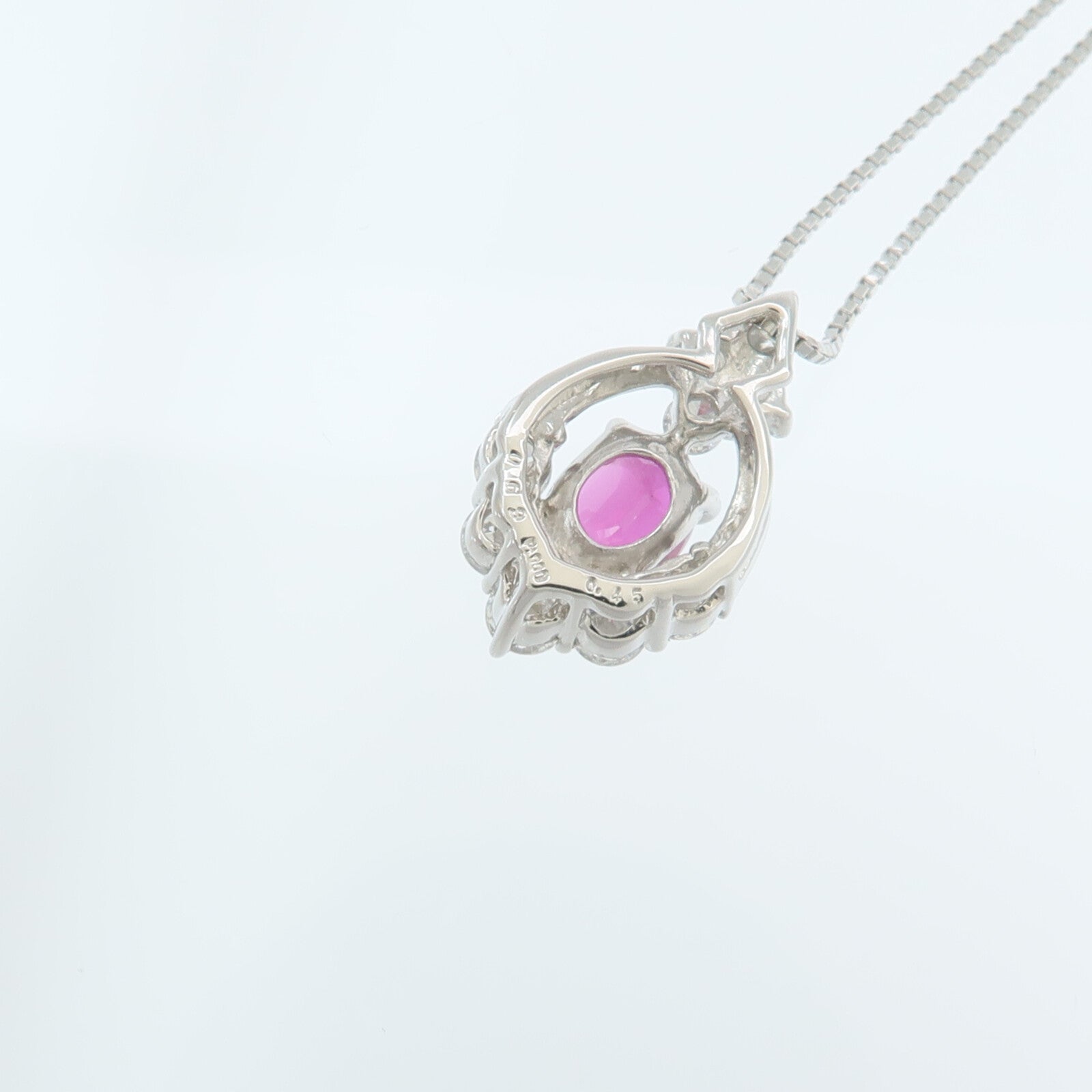 JEWELRY PT900/PT850鉑金Ruby Diamond Necklace紅寶石/鑽石項鍊