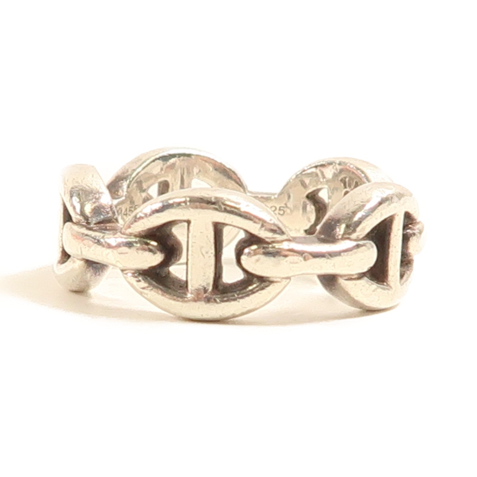 HERMES 925純銀Chaine d'ancre Enchainee Ring戒指US#5.25
