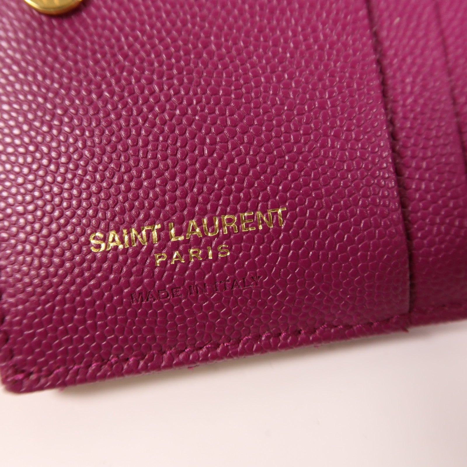 SAINT LAURENT 牛皮皮革Wallet金扣錢包紫色