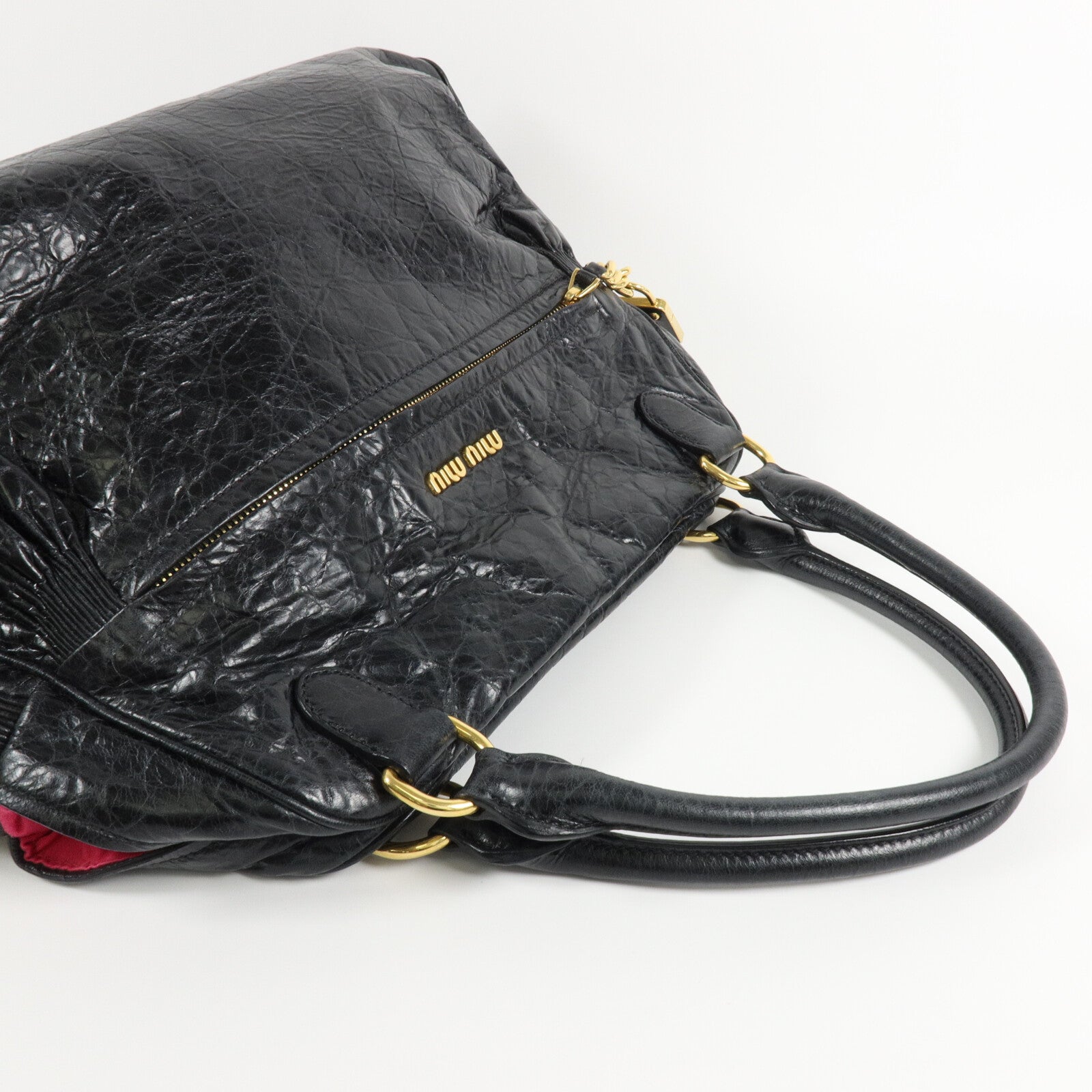 Miu Miu 牛皮皮革Vitello Lux Charm手挽肩背兩用袋