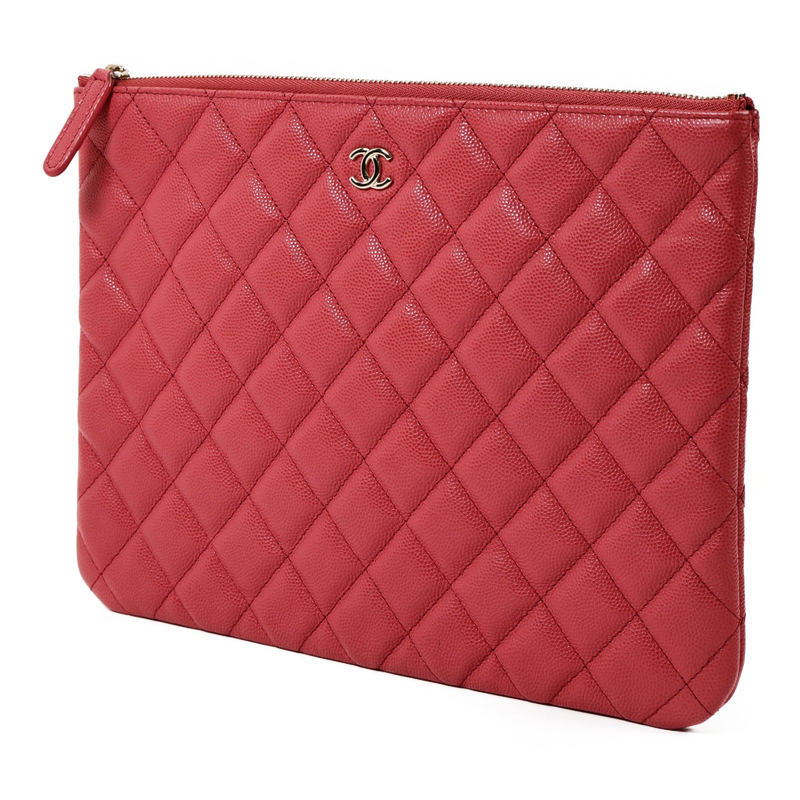 CHANEL 牛皮皮革Pouch金扣手拿包
