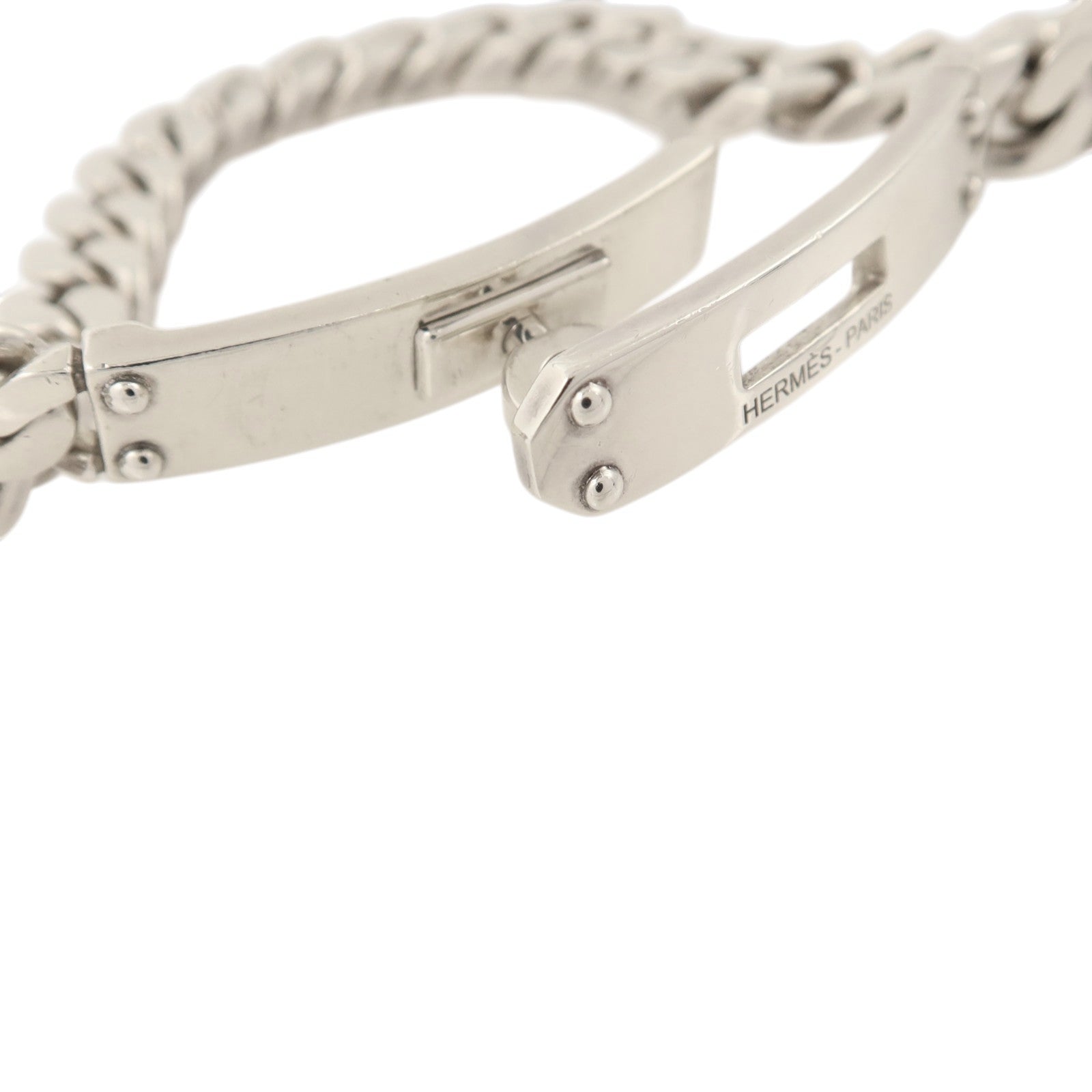 HERMES 925純銀Kelly Gourmette Bracelet SH銀扣手鏈