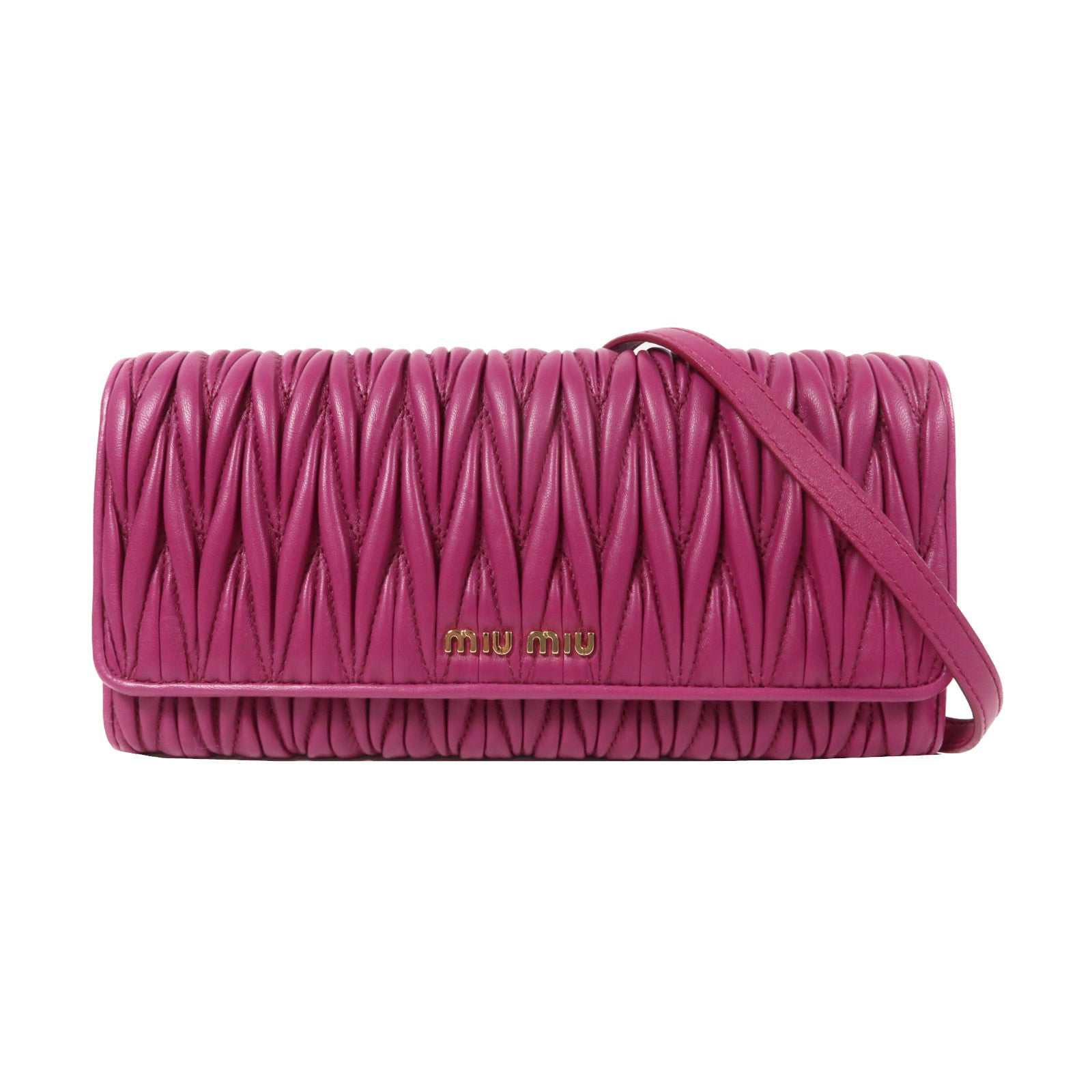 Miu Miu 羊皮皮革Shoulder Bag金扣肩背袋紅色