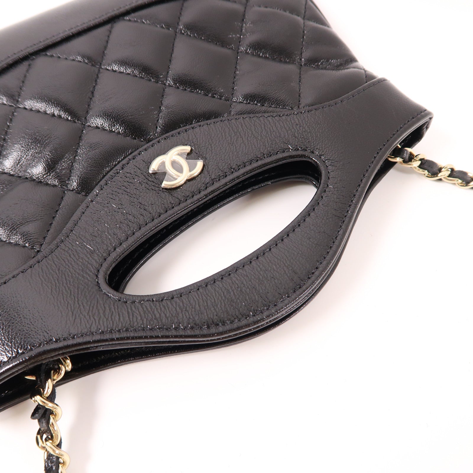 CHANEL 牛皮皮革Nano 31手挽肩背兩用袋黑色