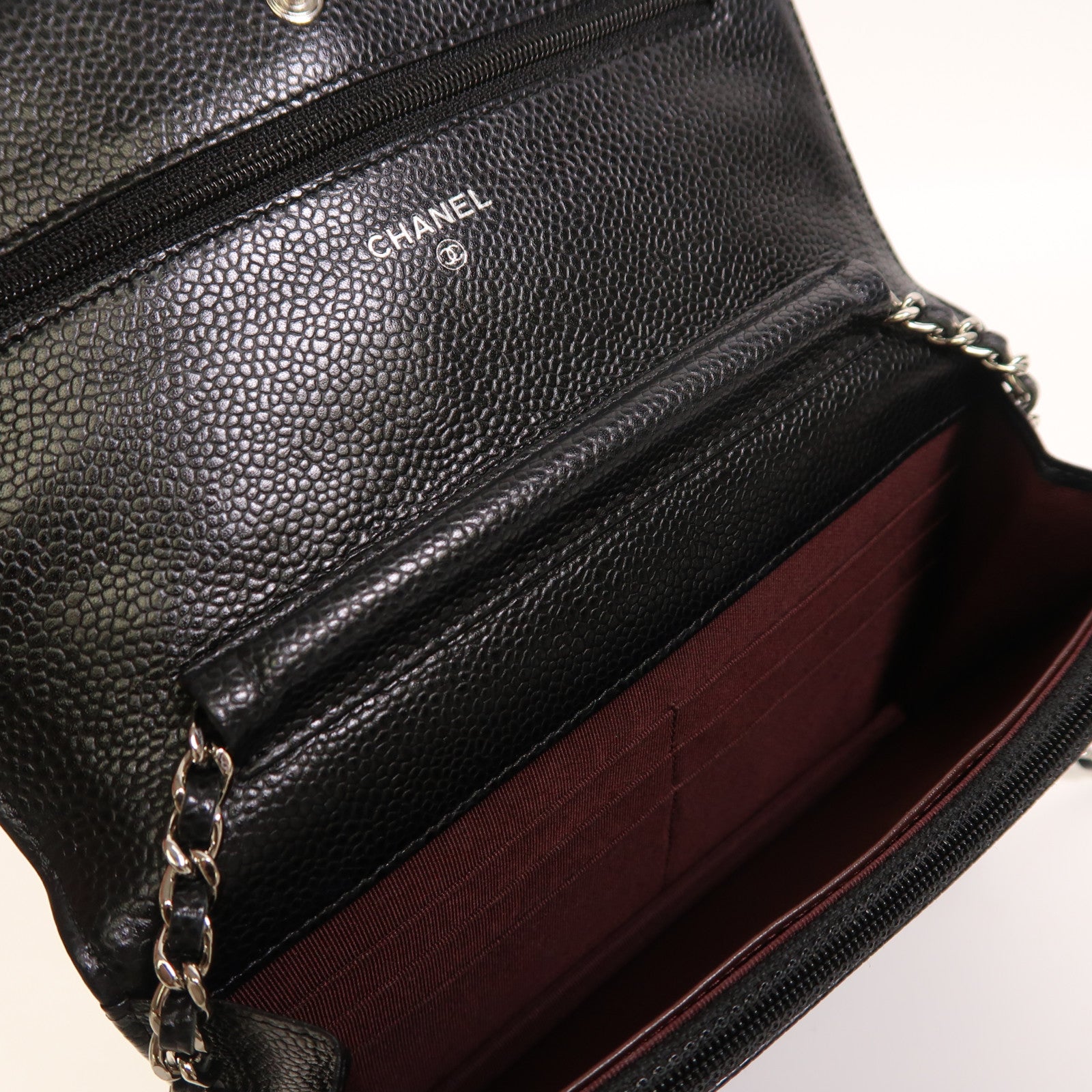CHANEL 牛皮皮革WOC Wallet On Chain銀扣鏈帶肩背袋