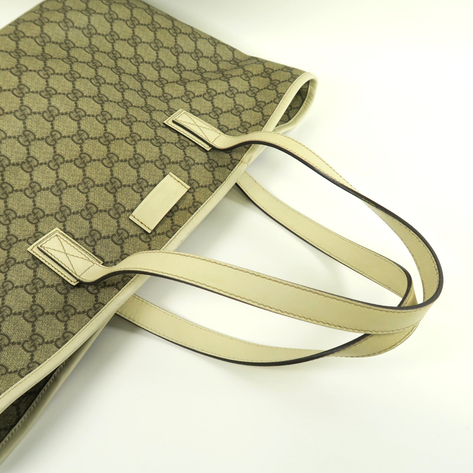 GUCCI 【激減優惠】塗層帆布Tote Bag銀扣手挽袋啡色