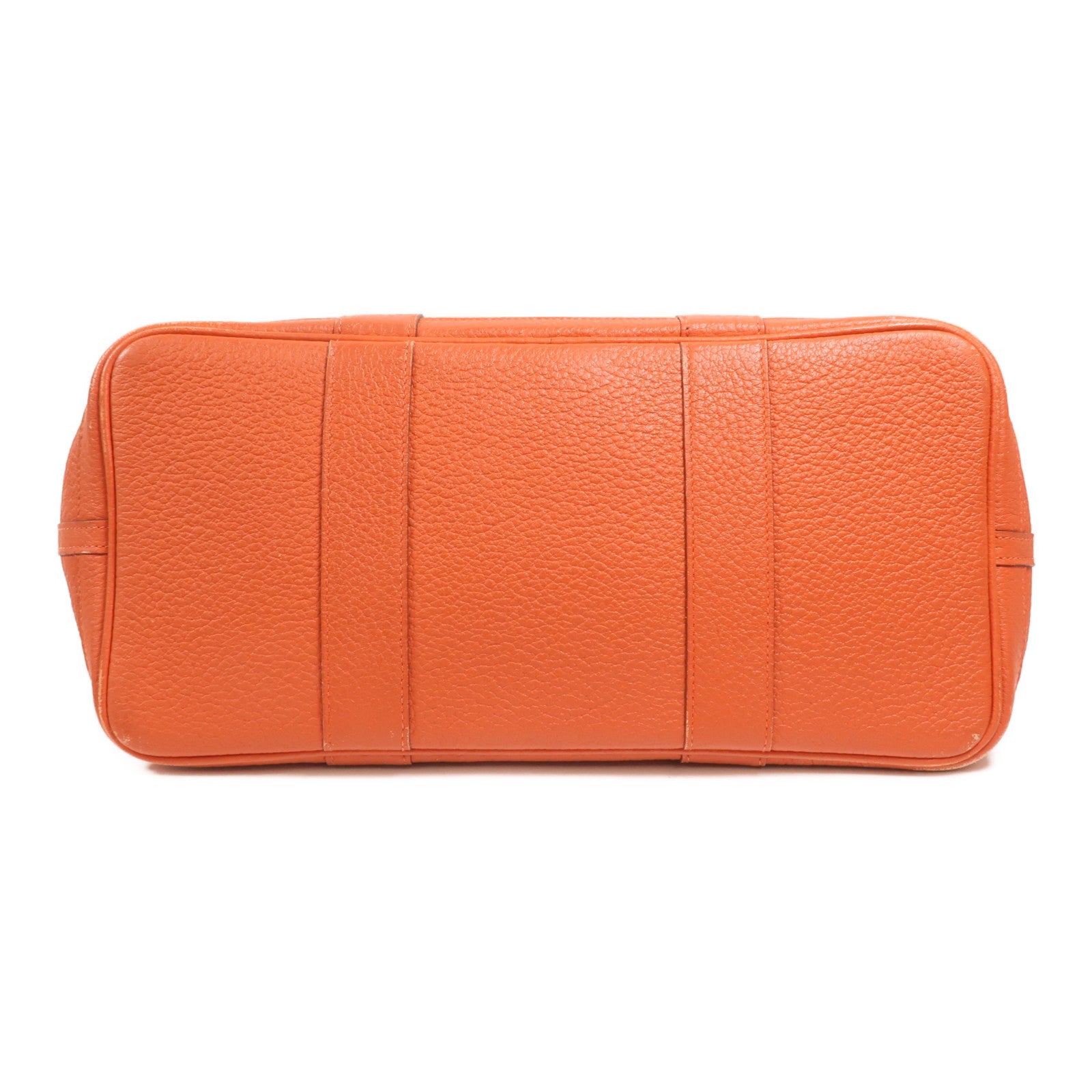 HERMES Negonda皮革Garden Party PM銀扣手挽袋Orange