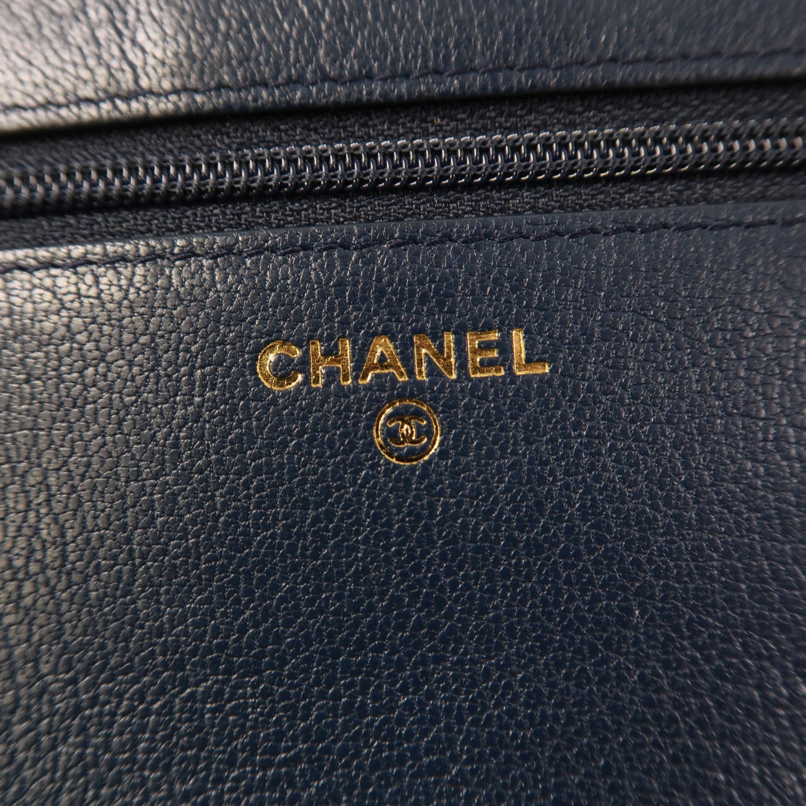 CHANEL 菱格漆皮皮革Chain Shoulder金扣鏈帶肩背袋藍色