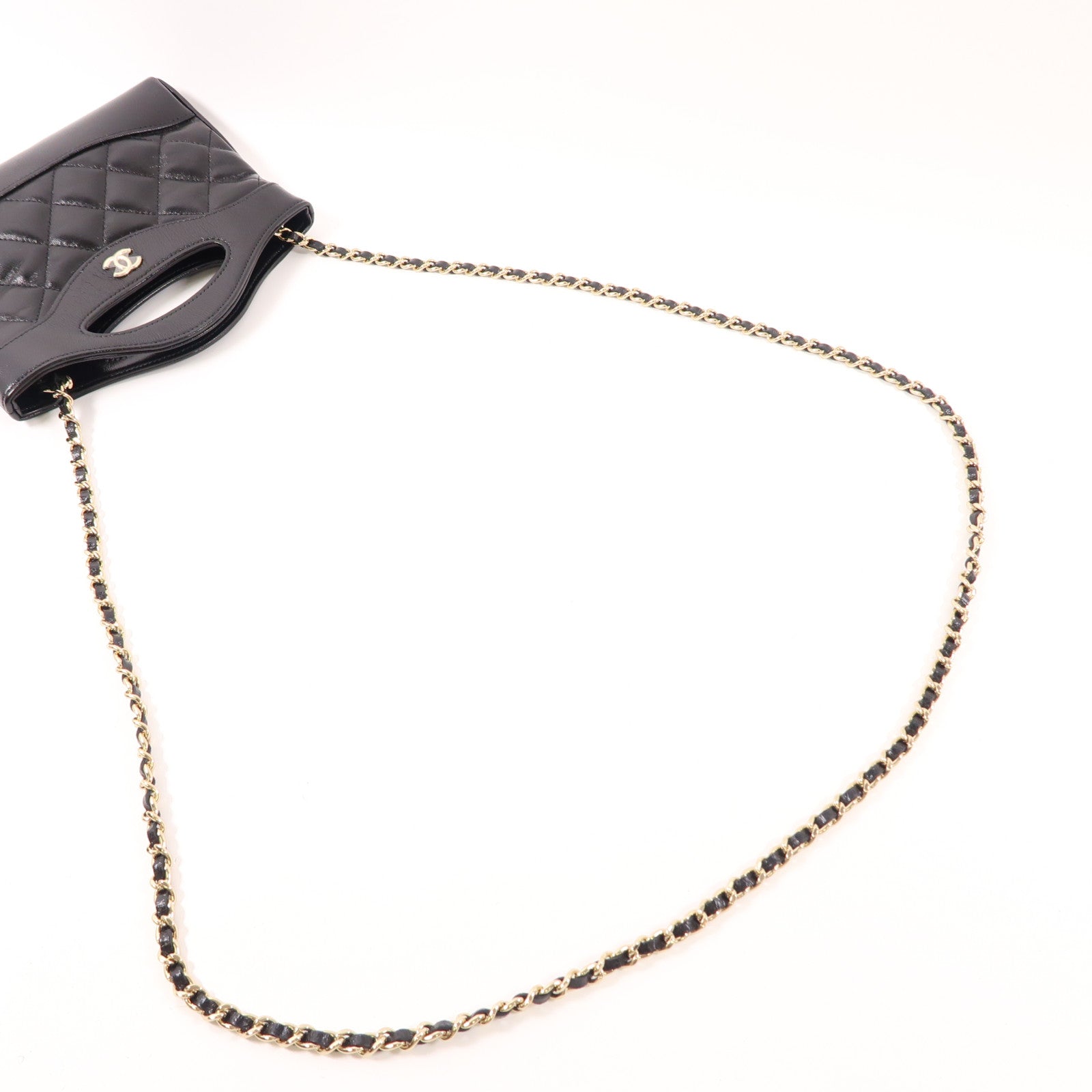 CHANEL 牛皮皮革Nano 31手挽肩背兩用袋黑色