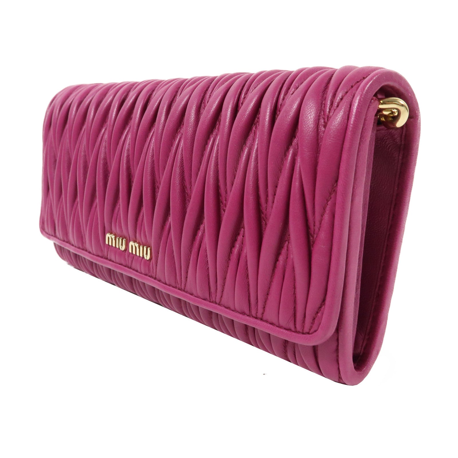 Miu Miu 羊皮皮革Shoulder Bag金扣肩背袋紅色