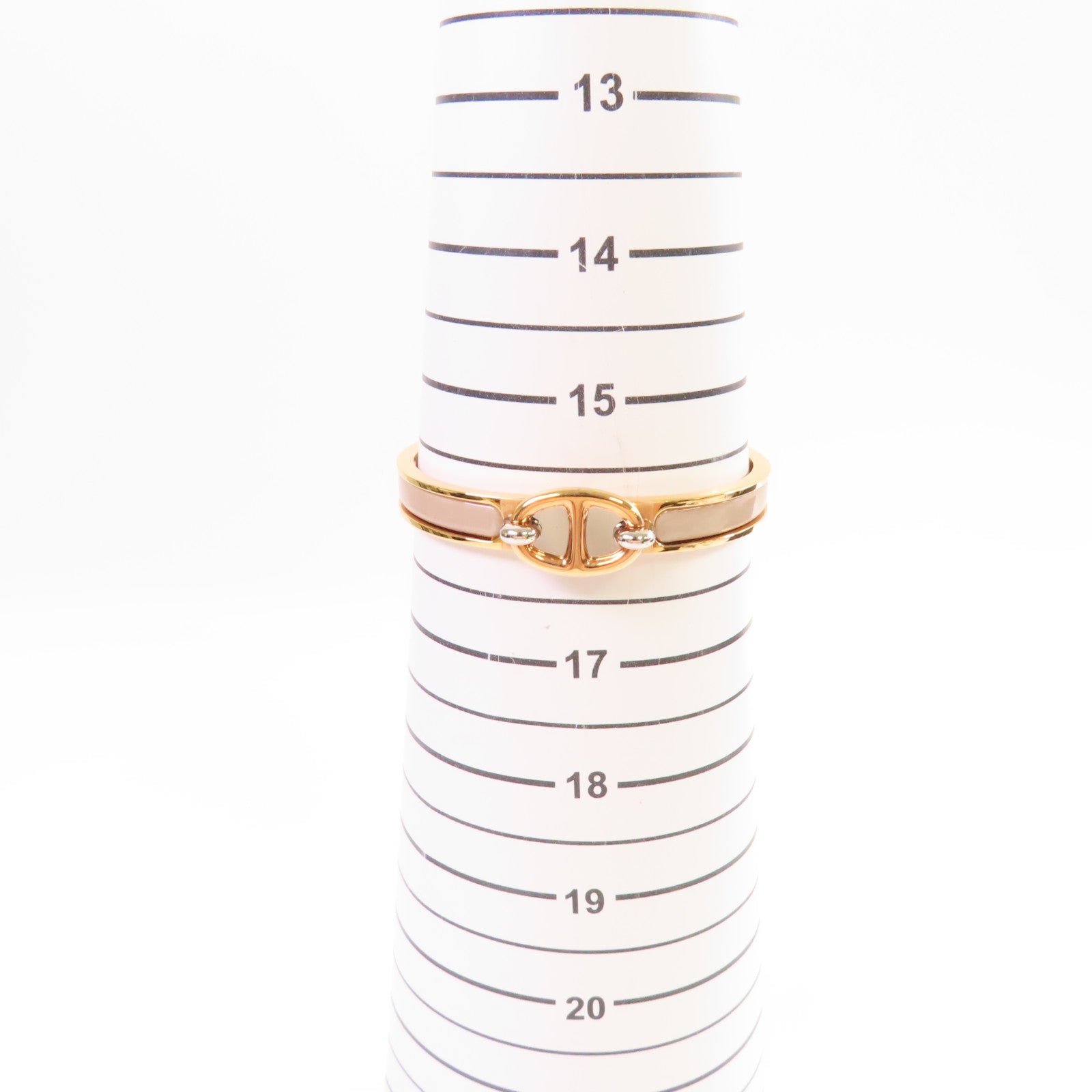 HERMES 金屬/琺瑯Clic Chaine Bracelet金扣手鐲灰色/金色