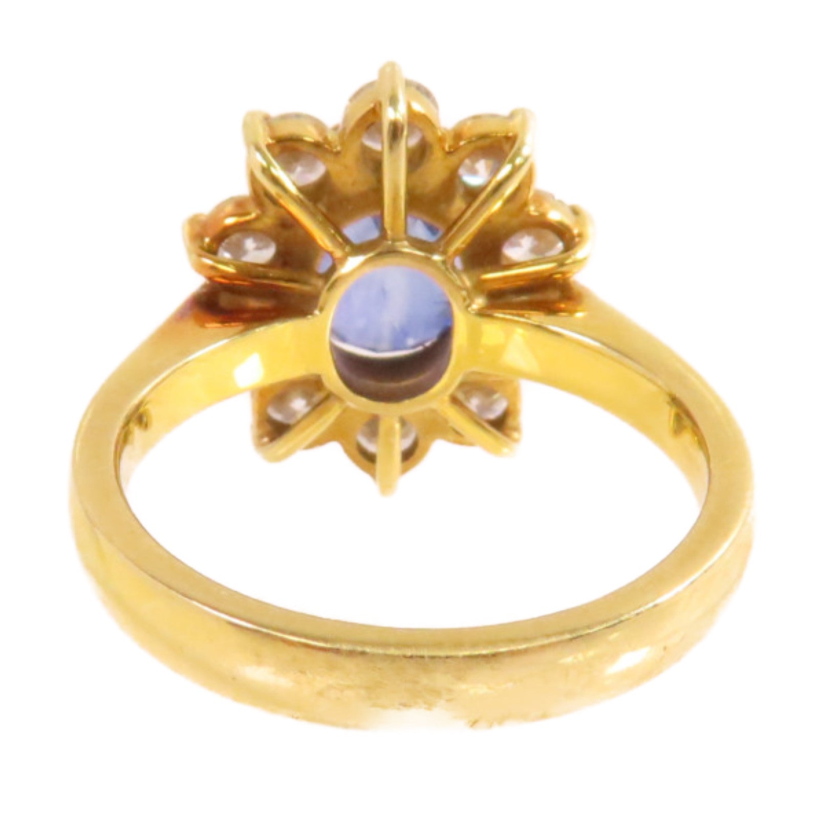 JEWELRY 18K黃金/藍寶石/鑽石Sapphire Diamond Ring戒指US#7.25