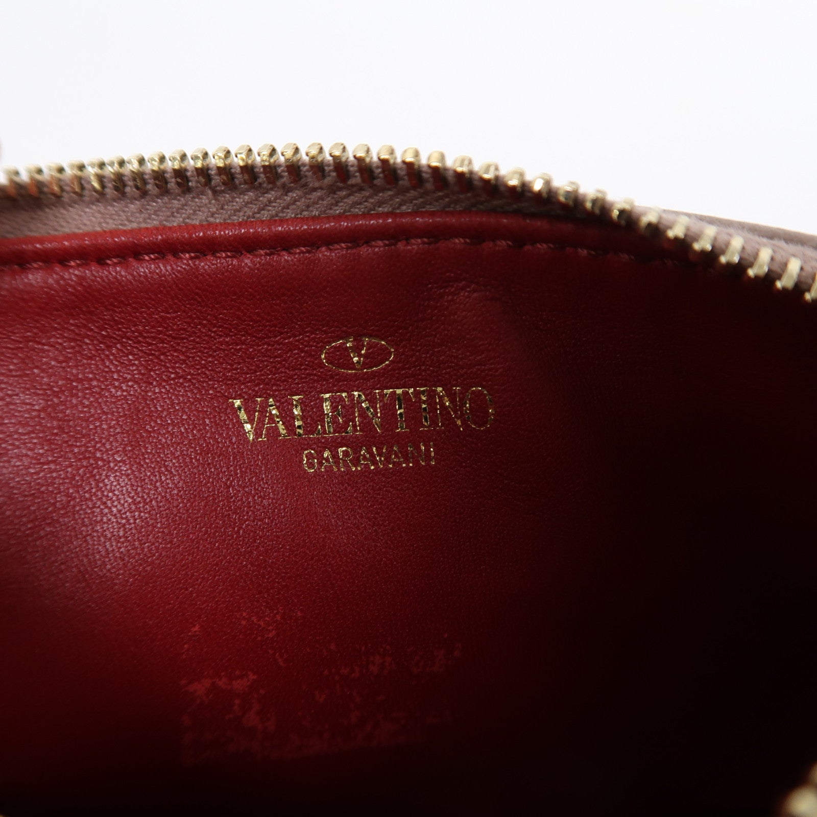 Valentino 牛皮皮革Card Case金扣卡片套裸色