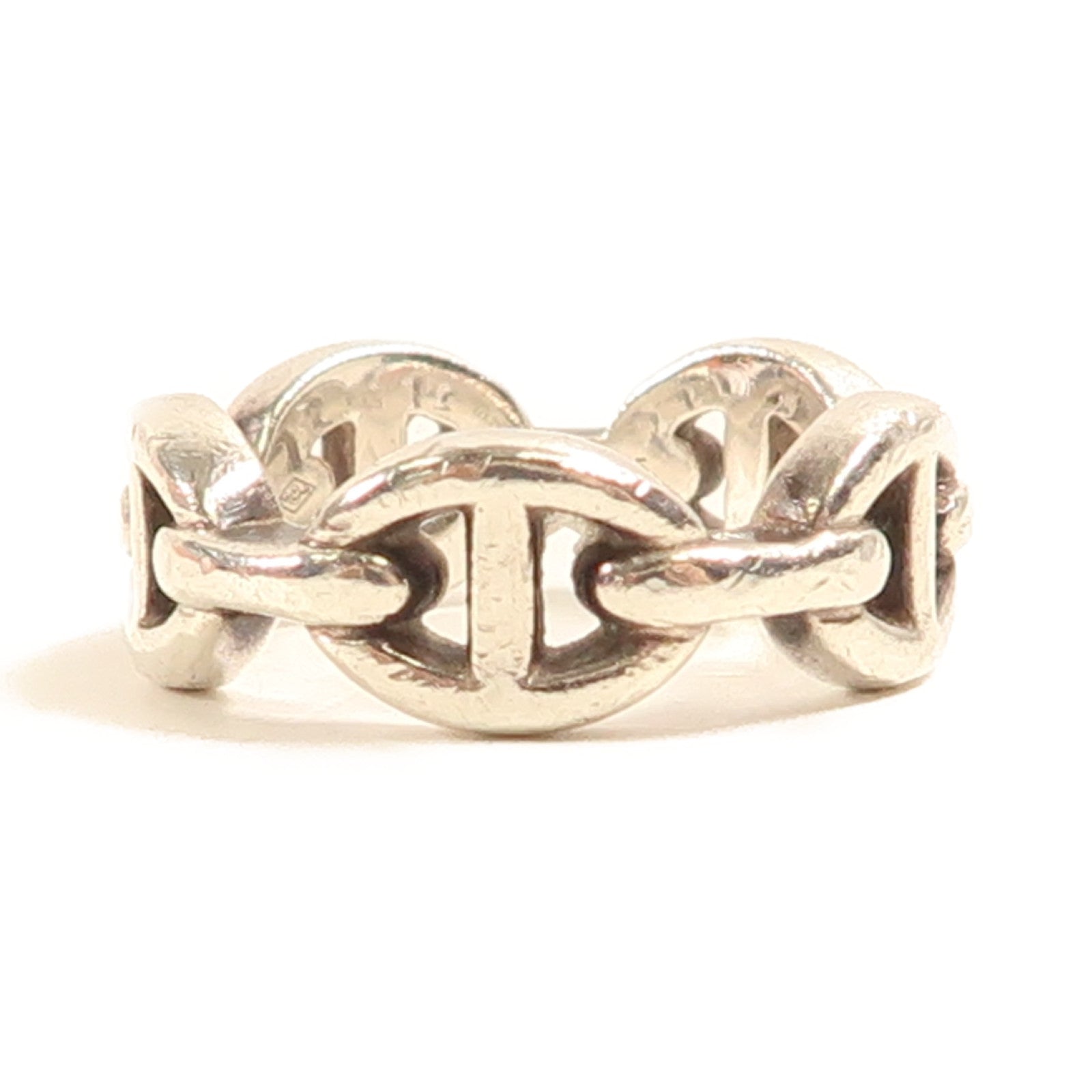 HERMES 925純銀Chaine d'ancre Enchainee Ring戒指US#5.25