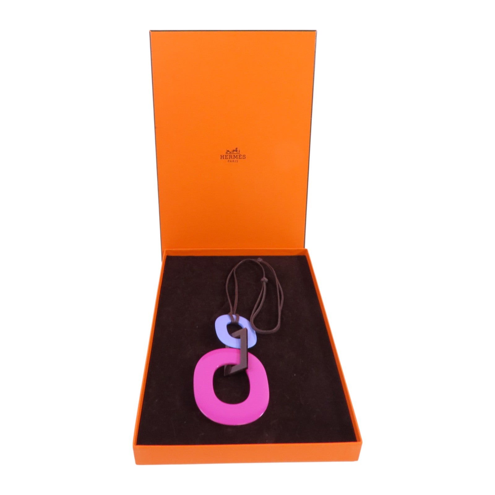 HERMES 水牛角/PVC Kara Pendant Necklace項鏈