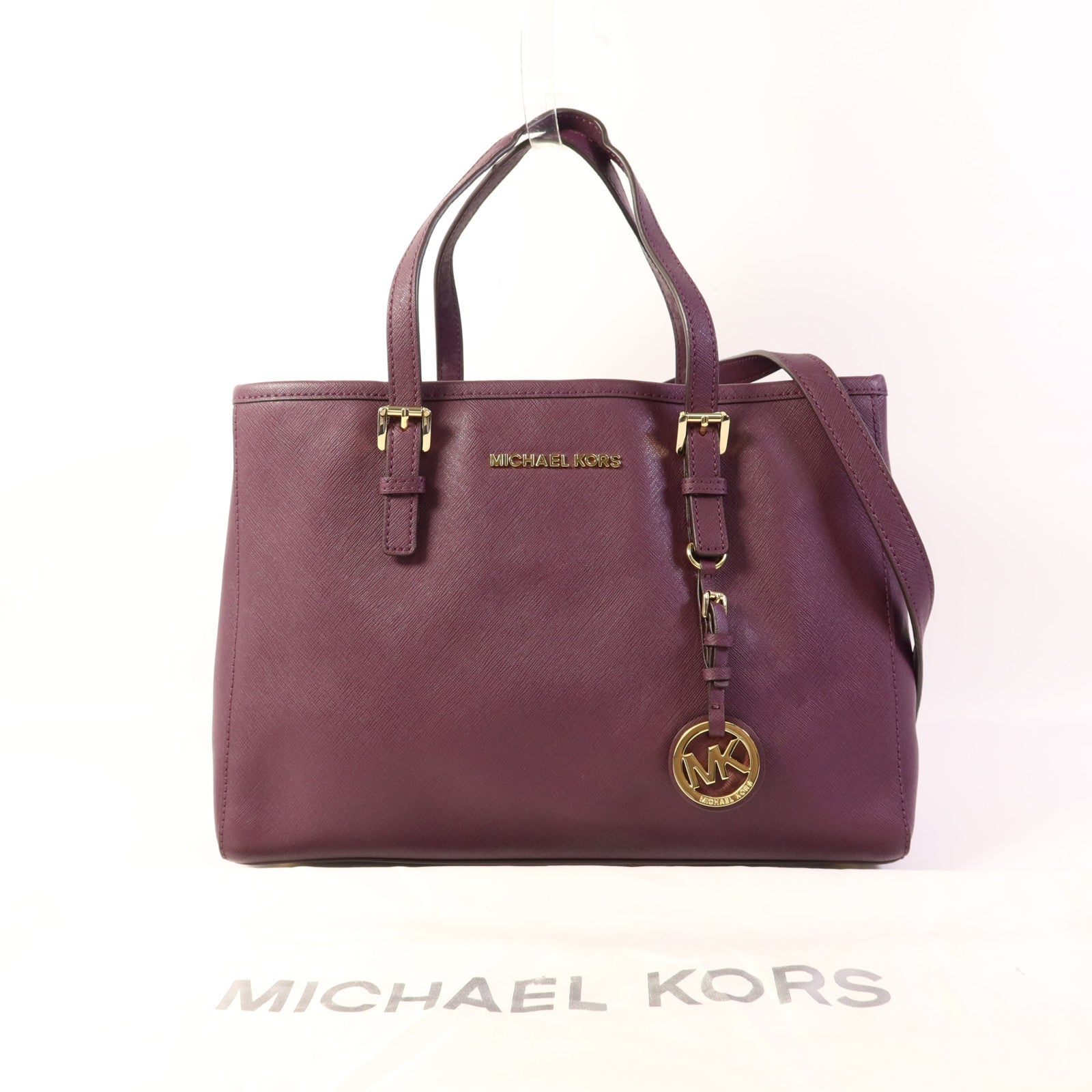 Michael Kors 塗層帆布2 Way Shoulder金扣手挽肩背兩用袋