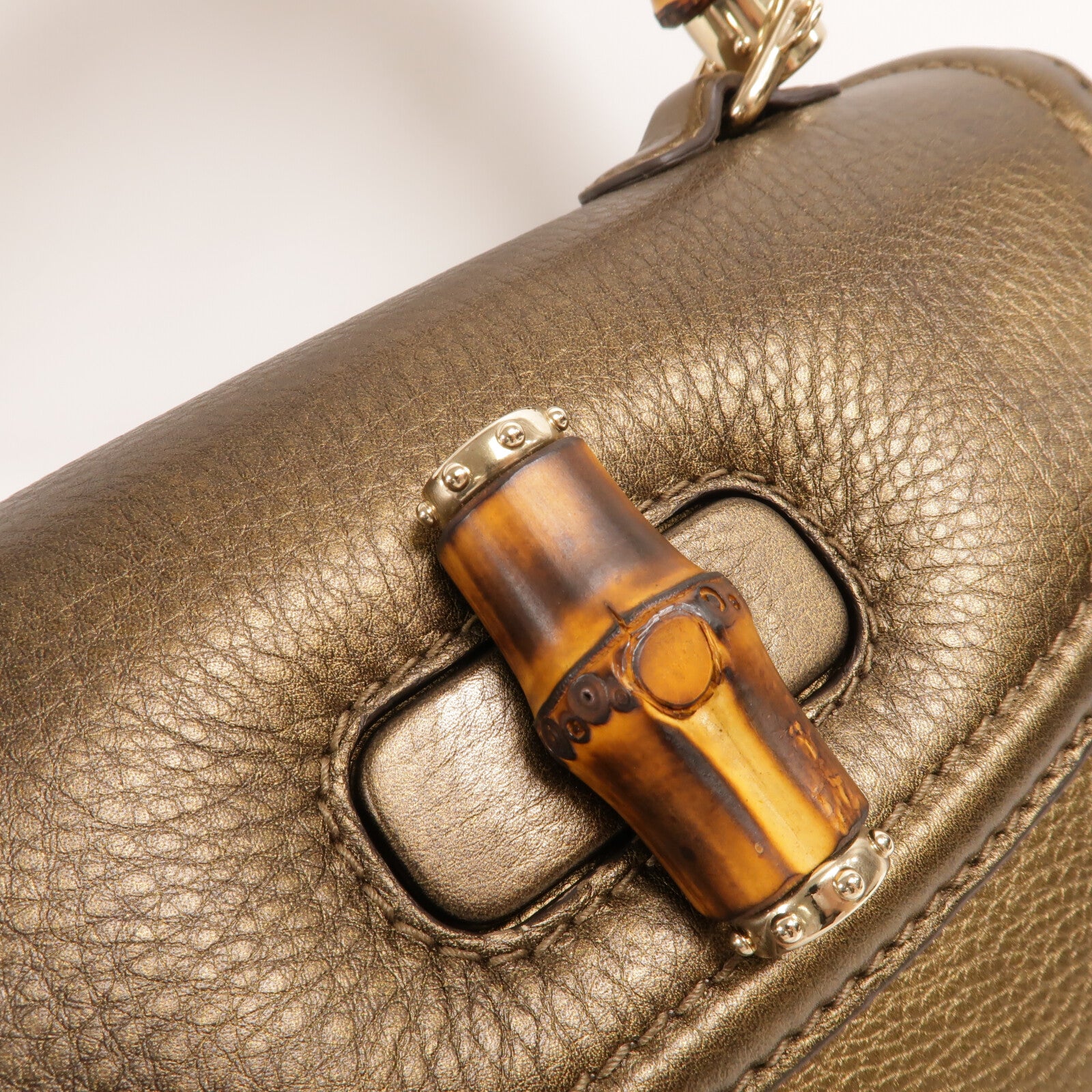 GUCCI 牛皮皮革New Bamboo With Top Handle手挽肩背兩用袋