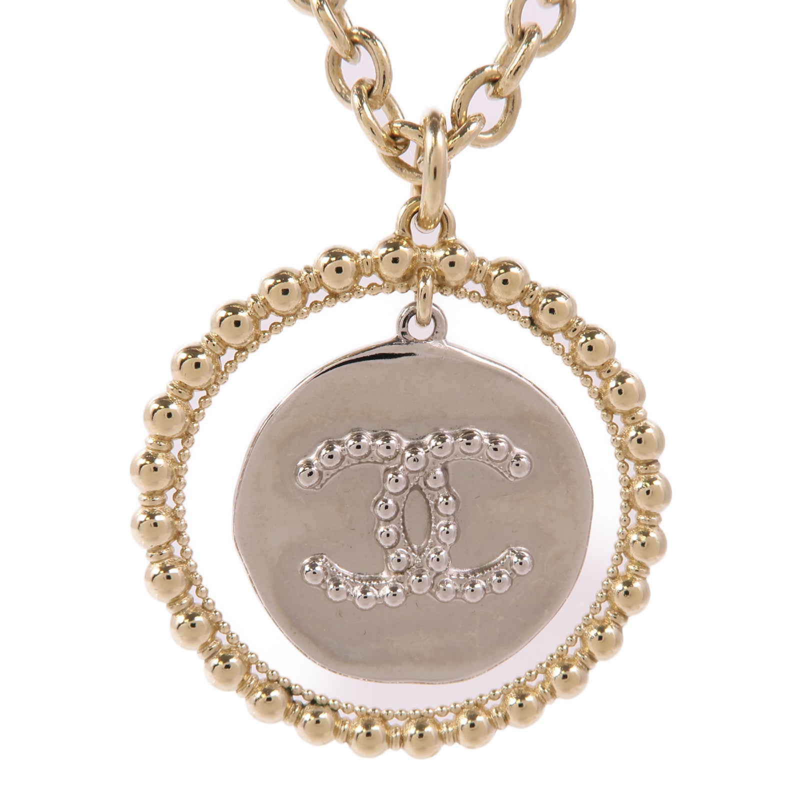 CHANEL CC Necklace Metal Gold/Silver