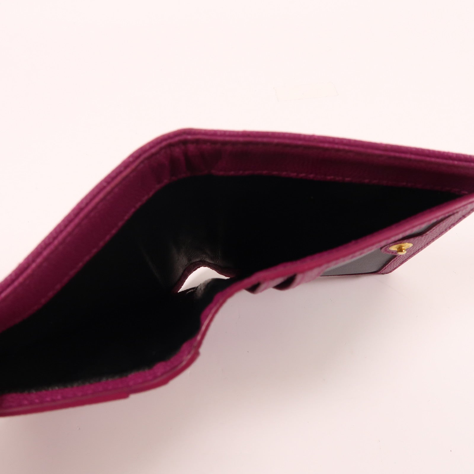 SAINT LAURENT 牛皮皮革Wallet金扣錢包紫色