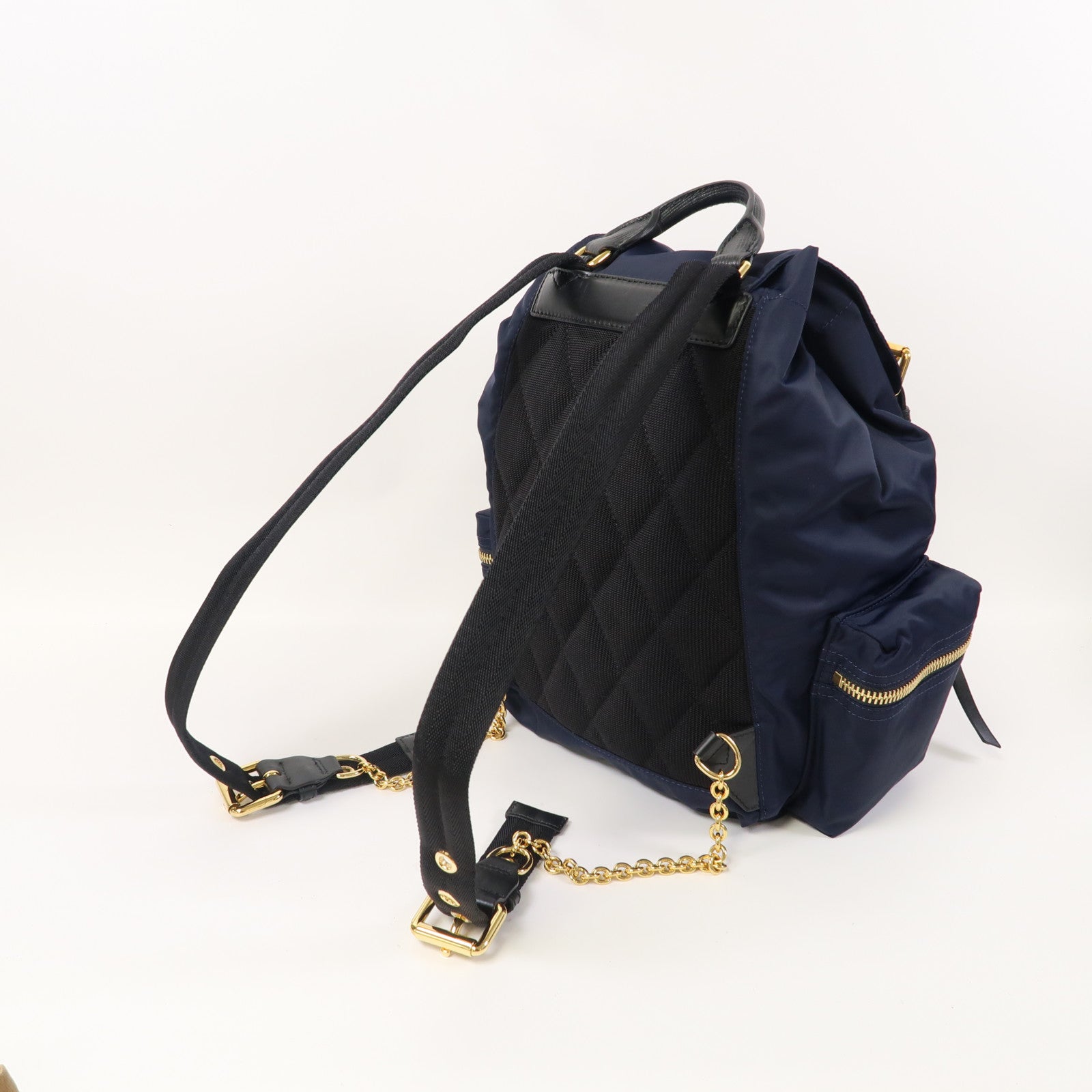 BURBERRY 尼龍Backpack金扣背包藍色