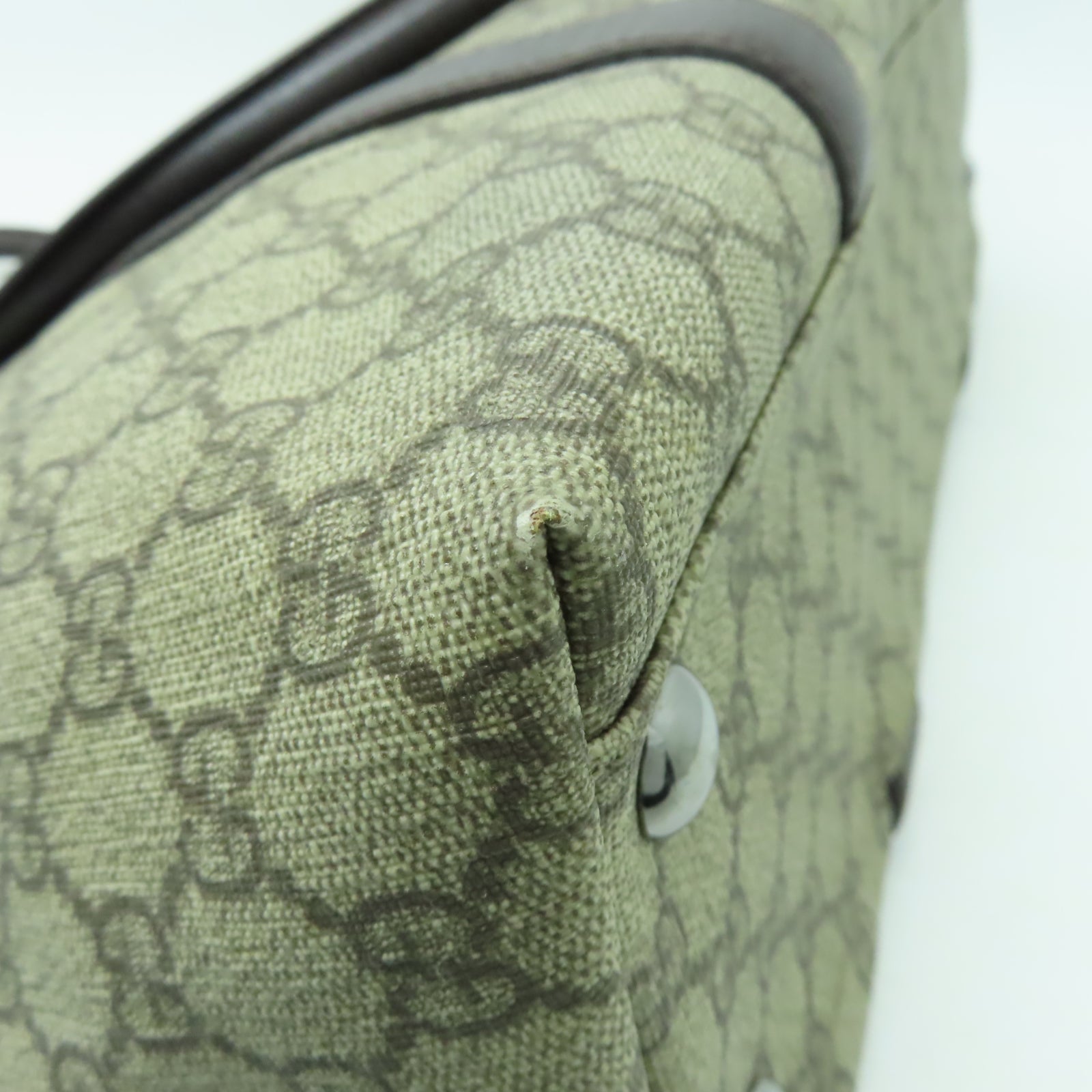 GUCCI 【激減優惠】塗層帆布Tote Bag銀扣肩背袋啡色