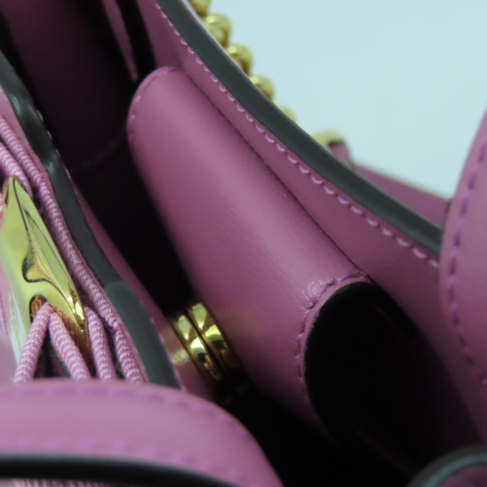 Salvatore Ferragamo 牛皮皮革Chain Shoulder Bag金扣手挽肩背兩用袋暗粉紅色