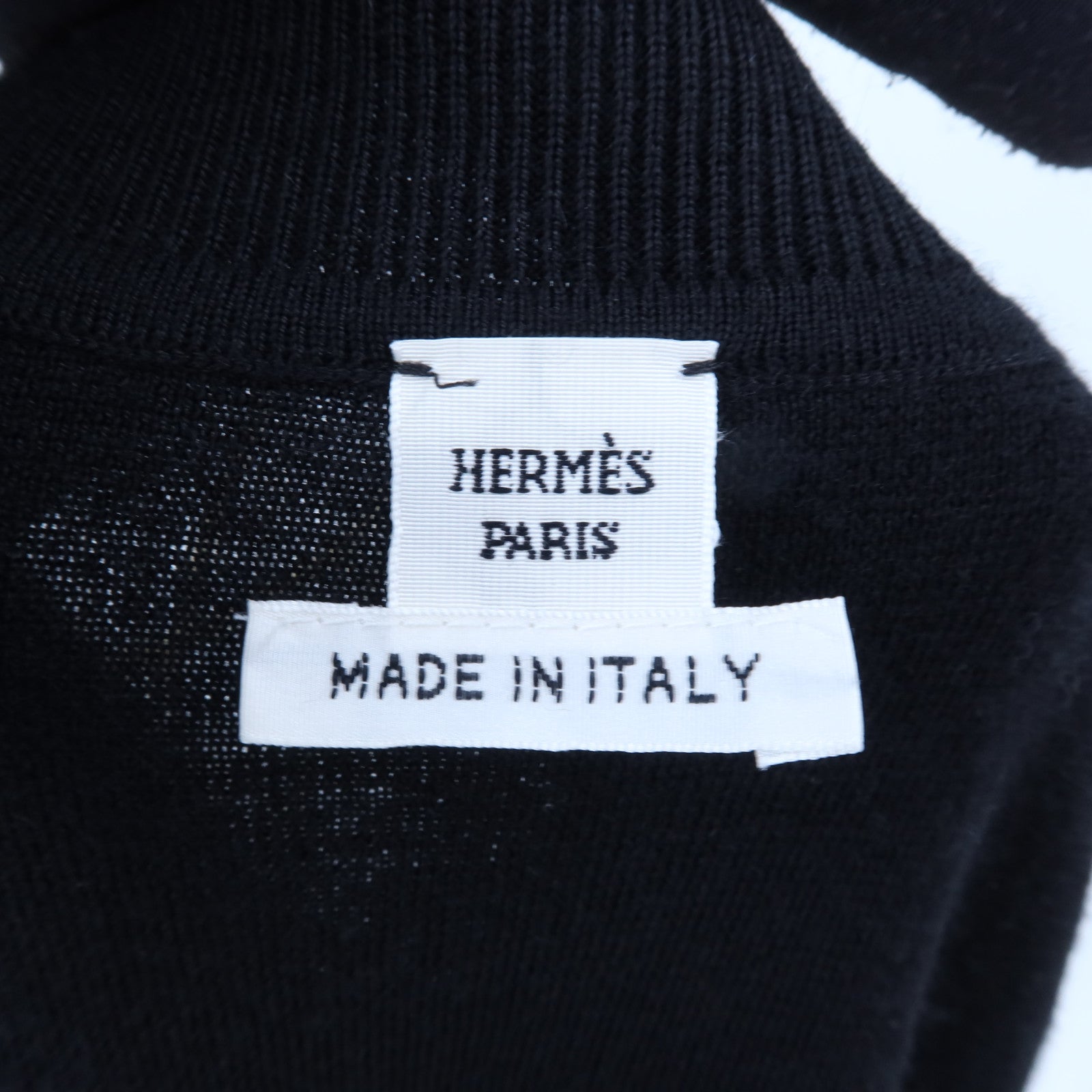 HERMES Cashmere/Silk Ex-Libris Short Sleeve Knitwear針織