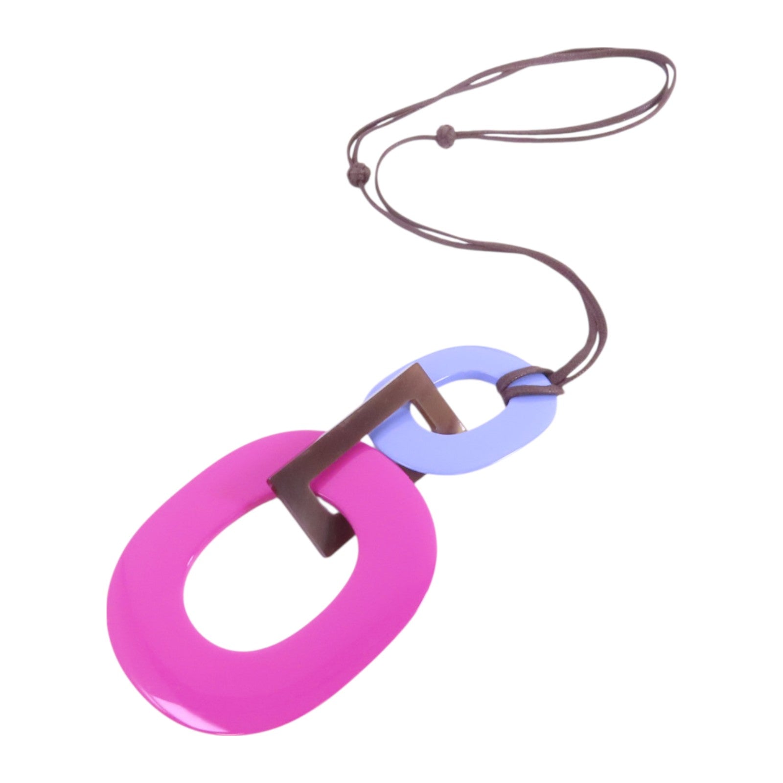 HERMES 水牛角/PVC Kara Pendant Necklace項鏈