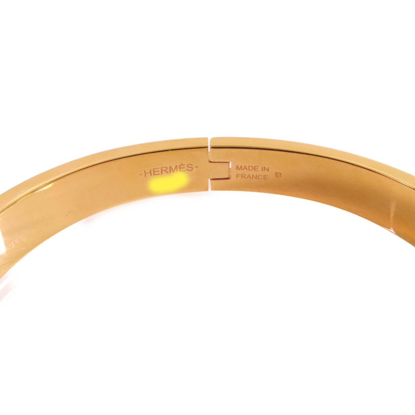 HERMES 金屬/琺瑯Clic Chaine Bracelet金扣手鐲灰色/金色