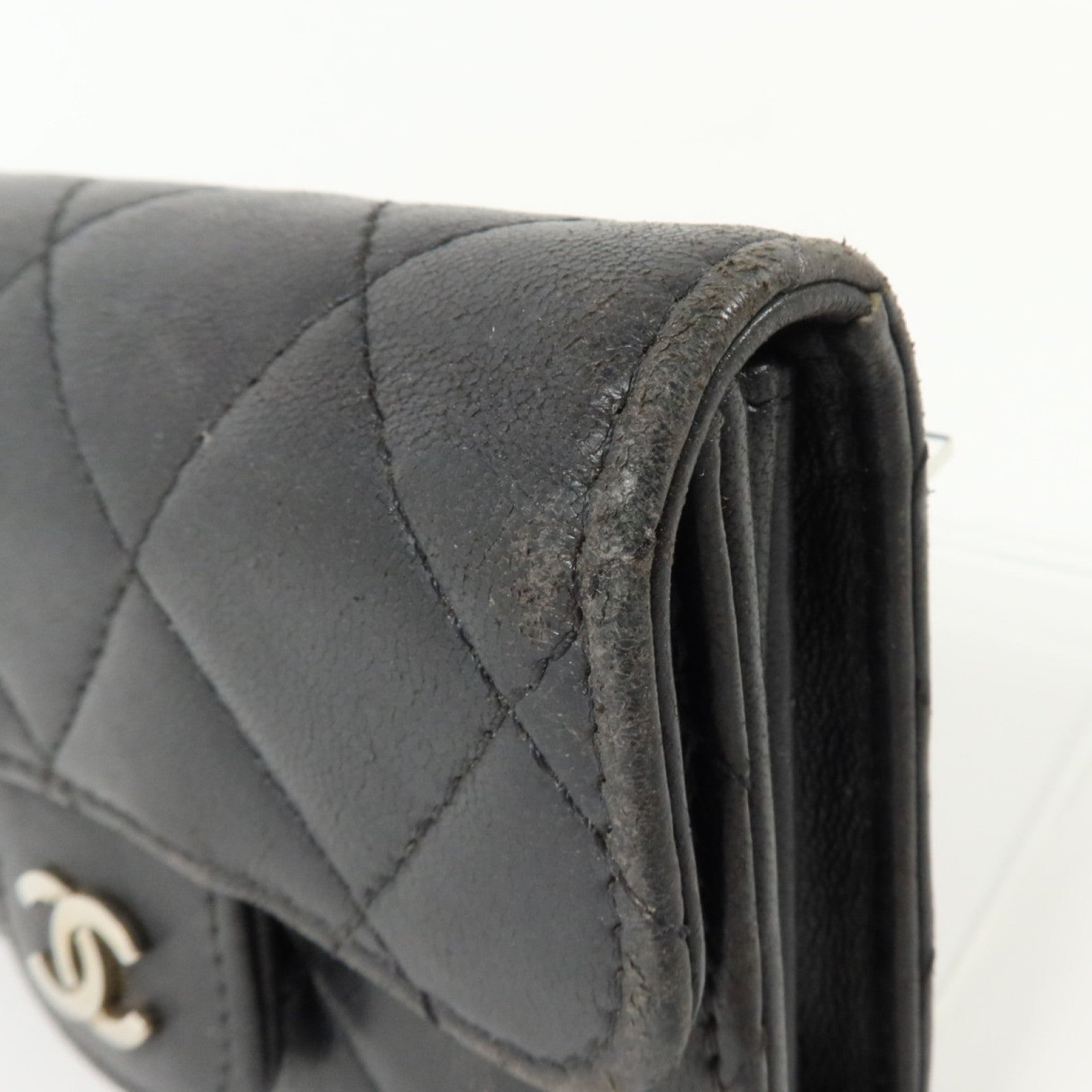 CHANEL 羊皮皮革Card Case銀扣卡片套