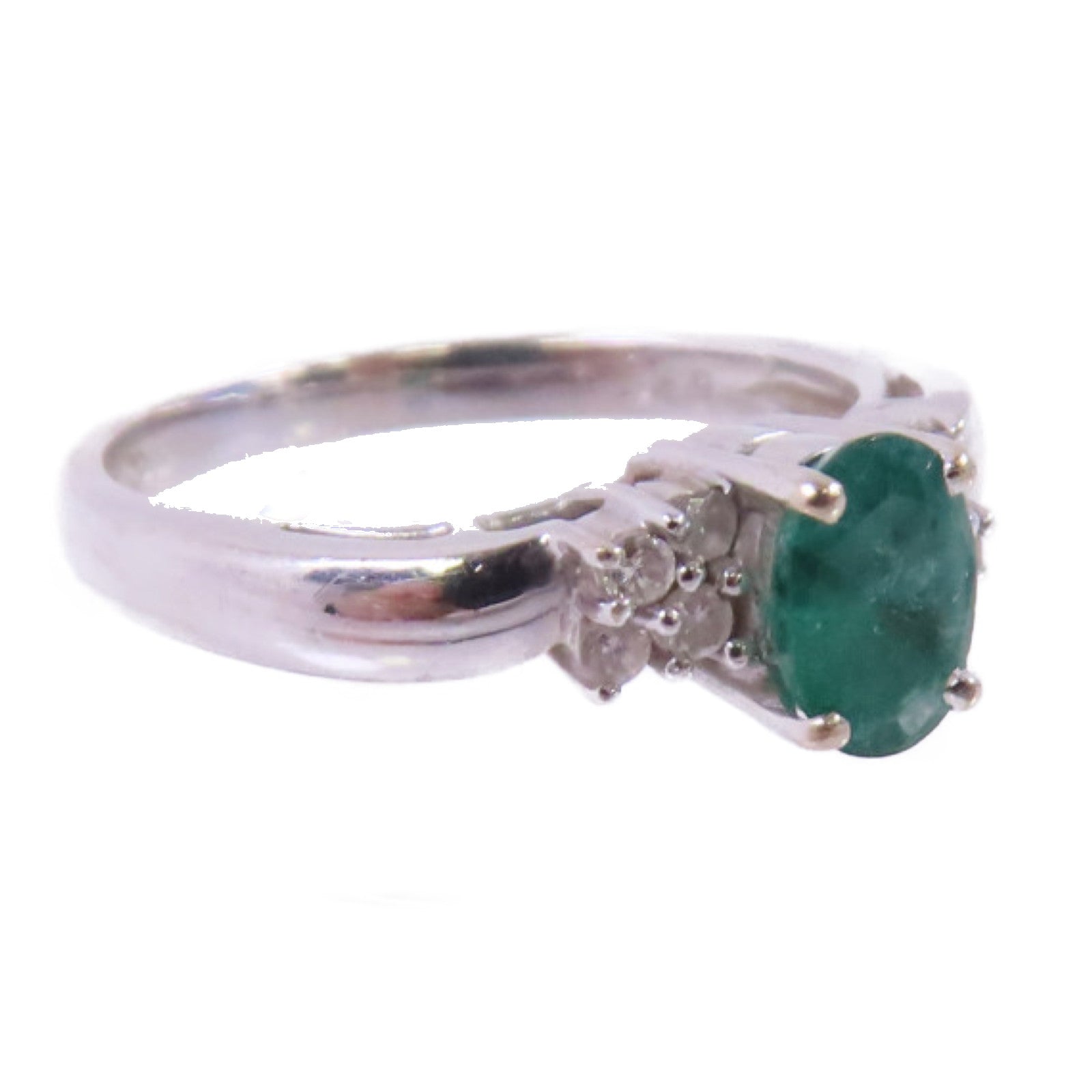 JEWELRY【激減優惠】 18K白金/0.49ct電氣石/鑽石Tourmaline/Diamond Ring戒指US#4.75