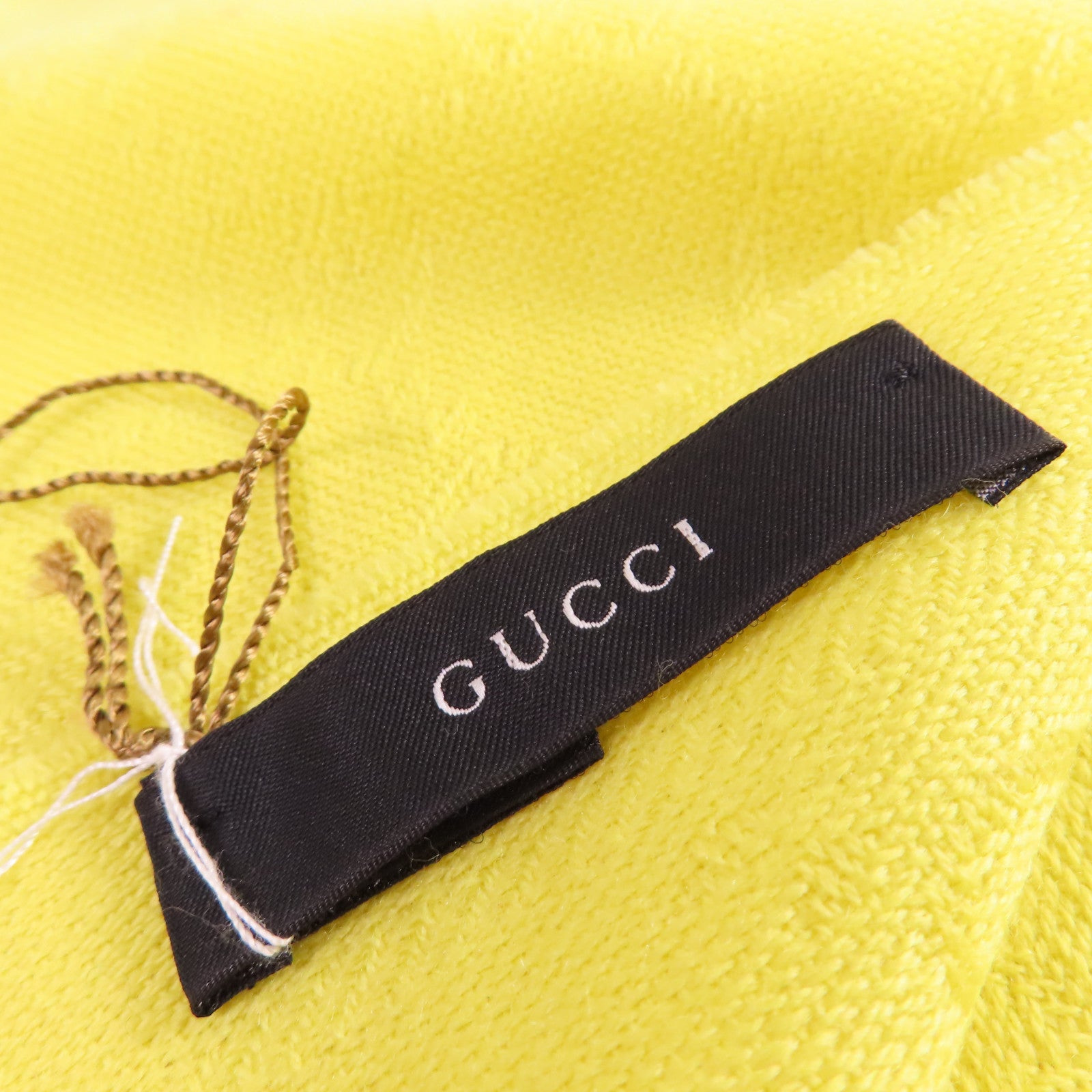 GUCCI 【激減優惠】羊毛GG Jacquard Pattern Knitted Scarf圍巾黃色