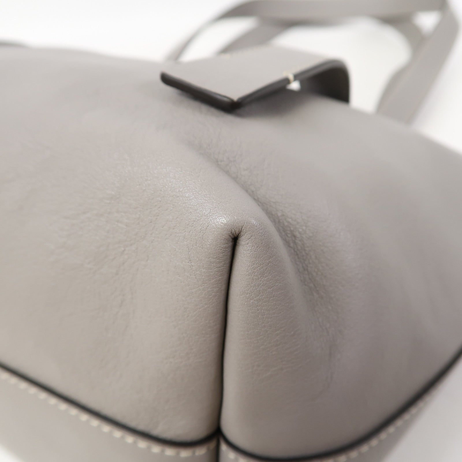 Chloe 牛皮皮革Shoulder Bag金扣肩背袋灰色