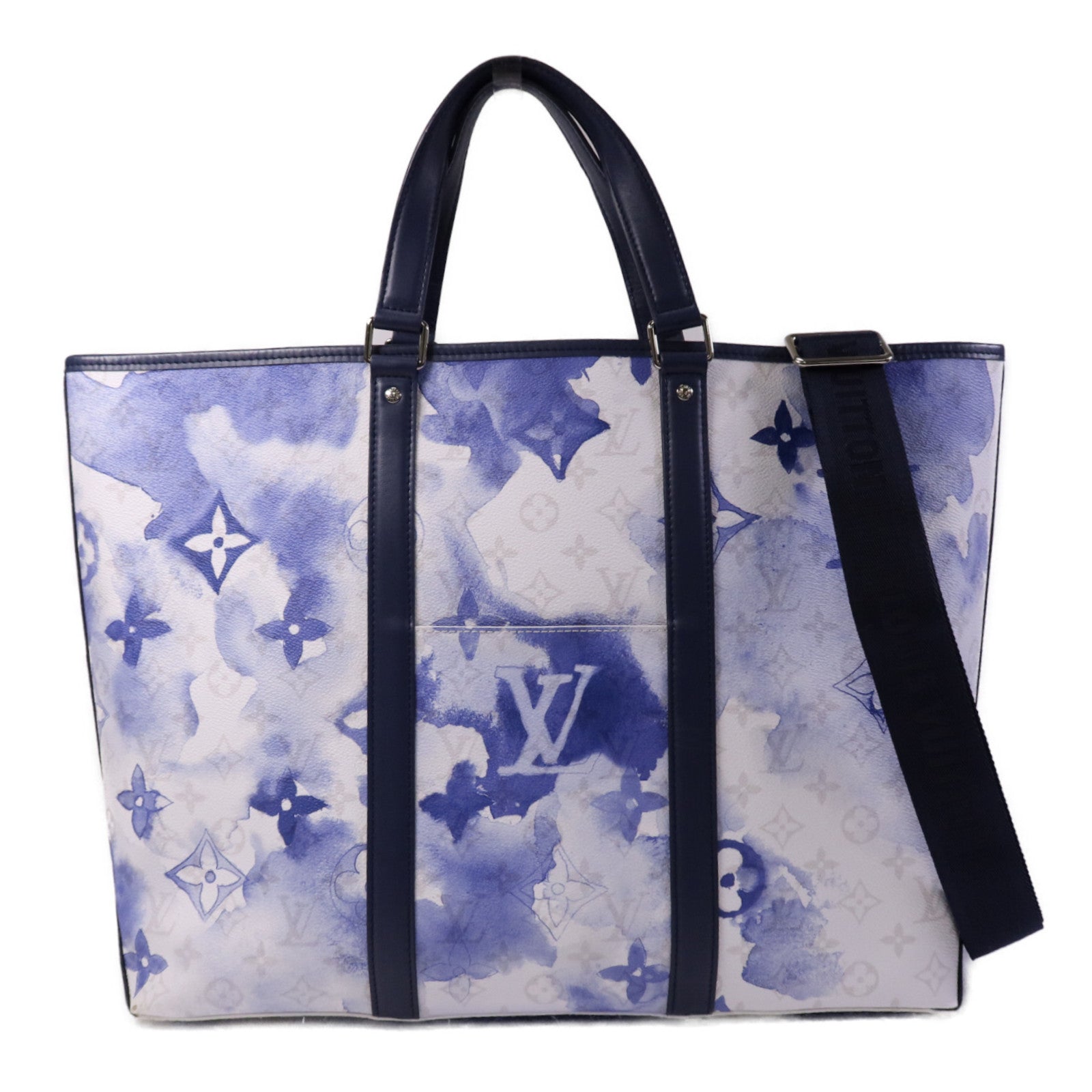 LOUIS VUITTON Monogram Watercolour Weekend Tote GM銀扣手挽肩背兩用袋