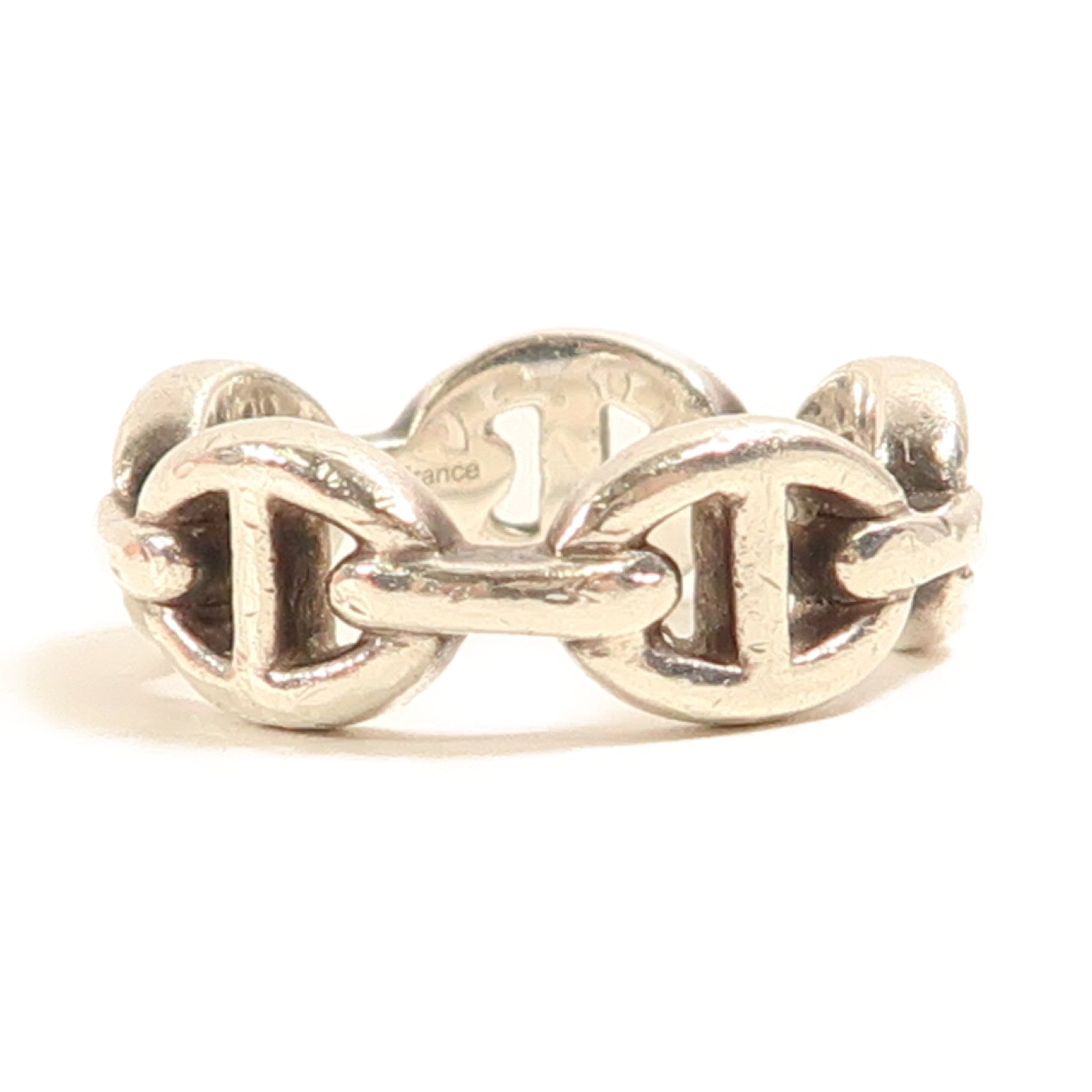 HERMES 925純銀Chaine d'ancre Enchainee Ring戒指US#5.25