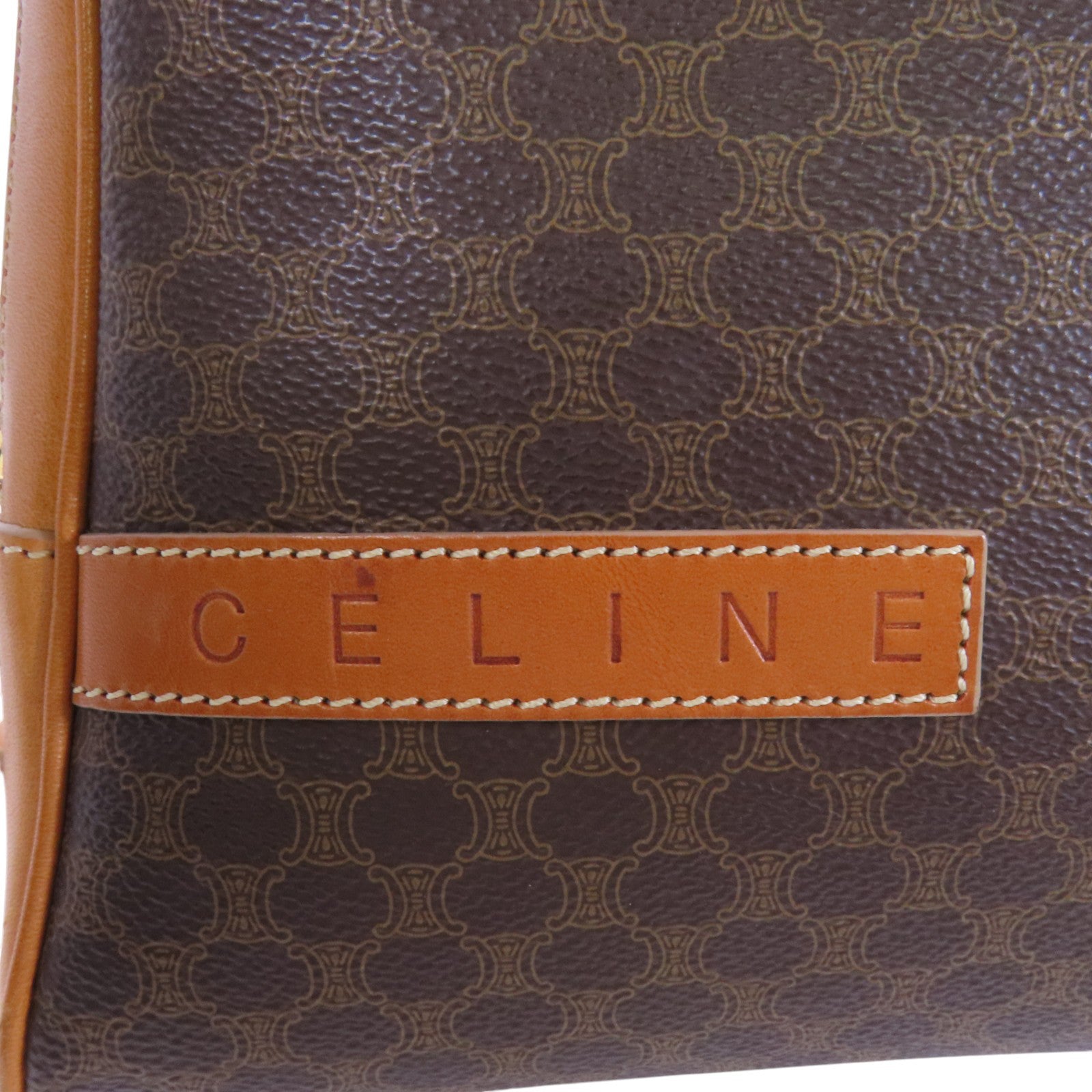 CELINE 【激減優惠】塗層皮革Vintage Celine Backpack金扣背包