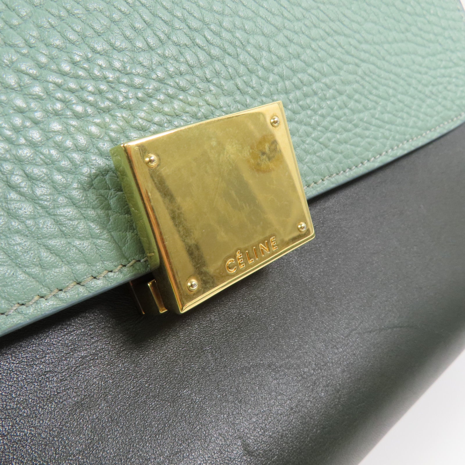 CELINE 牛皮皮革Trapeze金扣手挽肩背兩用袋