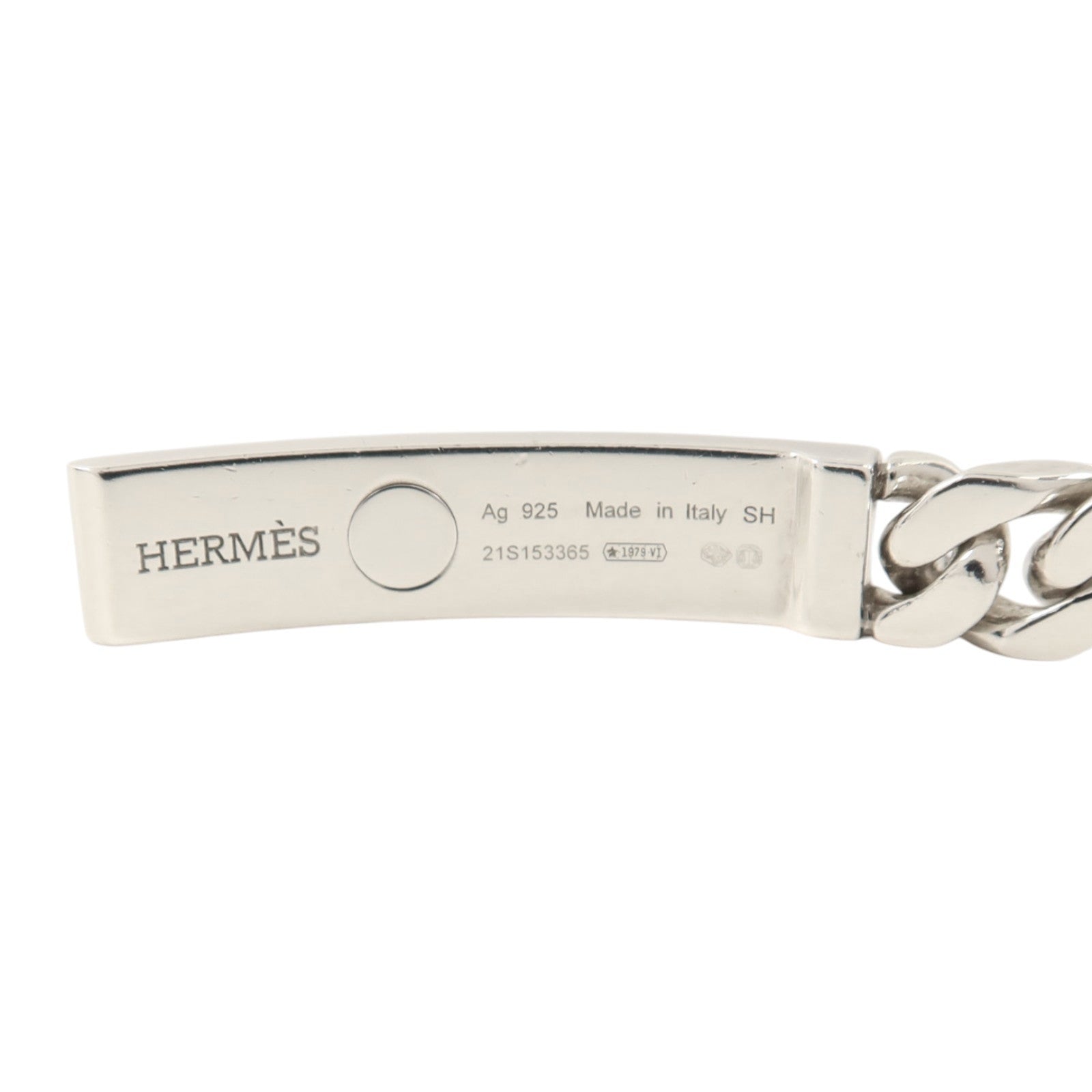 HERMES 925純銀Kelly Gourmette Bracelet SH銀扣手鏈