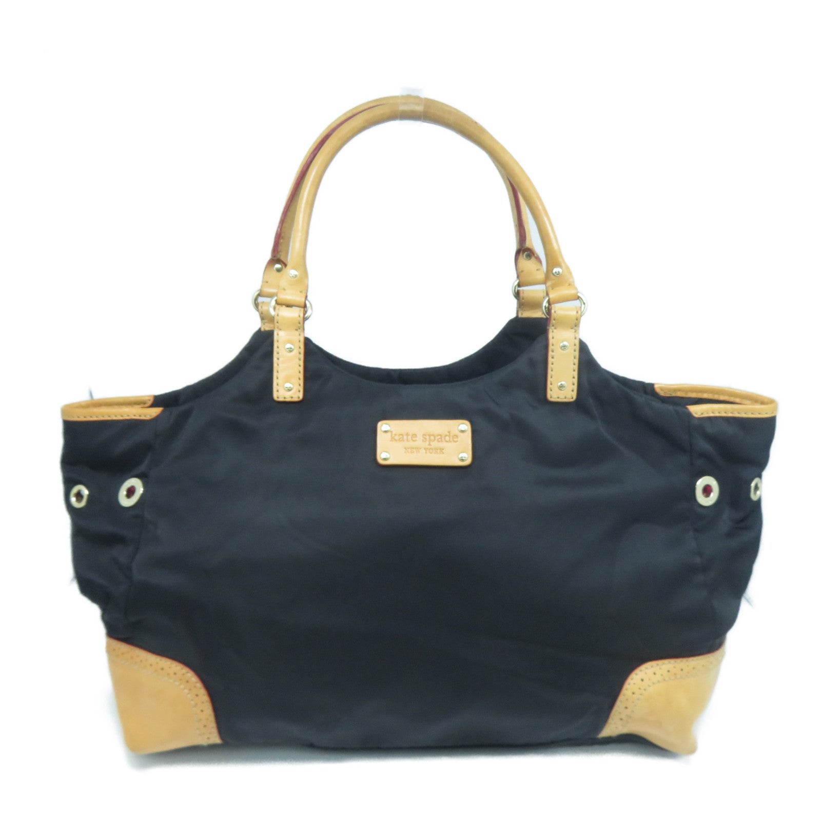 Kate Spade 【清倉大減價】尼龍/皮革Shoulder Bag金扣肩背袋黑色