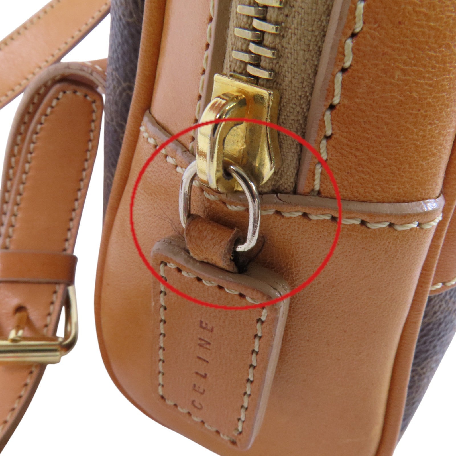 CELINE 塗層皮革Vintage Celine Backpack金扣背包