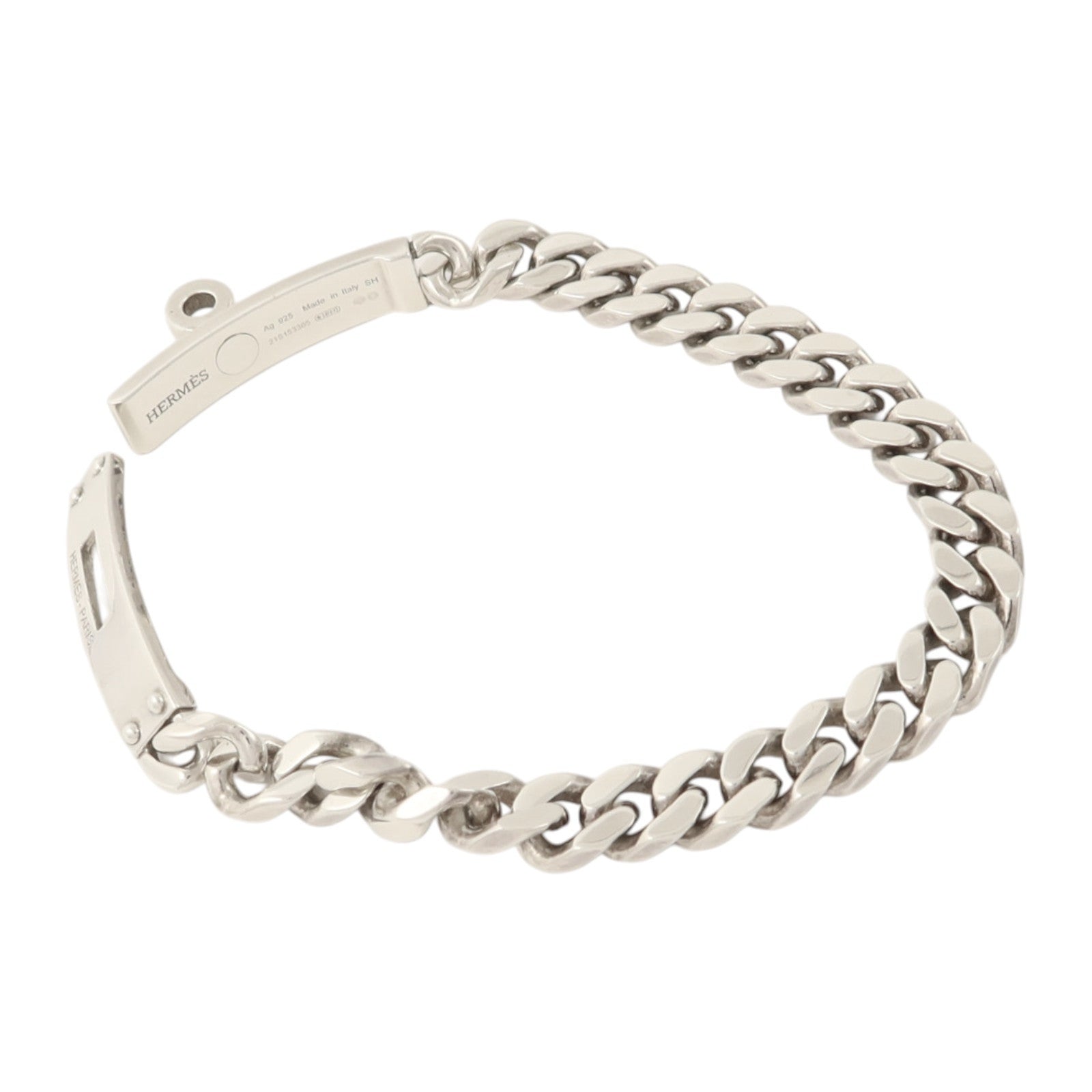HERMES 925純銀Kelly Gourmette Bracelet SH銀扣手鏈